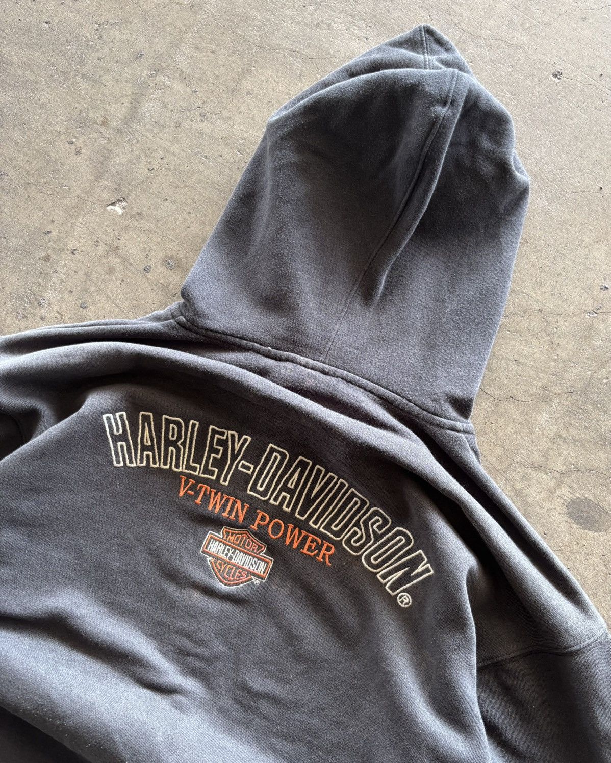 Harley Davidson Harley Davidson Faded Black Zip Up Hoodie Size US XL / EU 56 / 4 - 9 Thumbnail