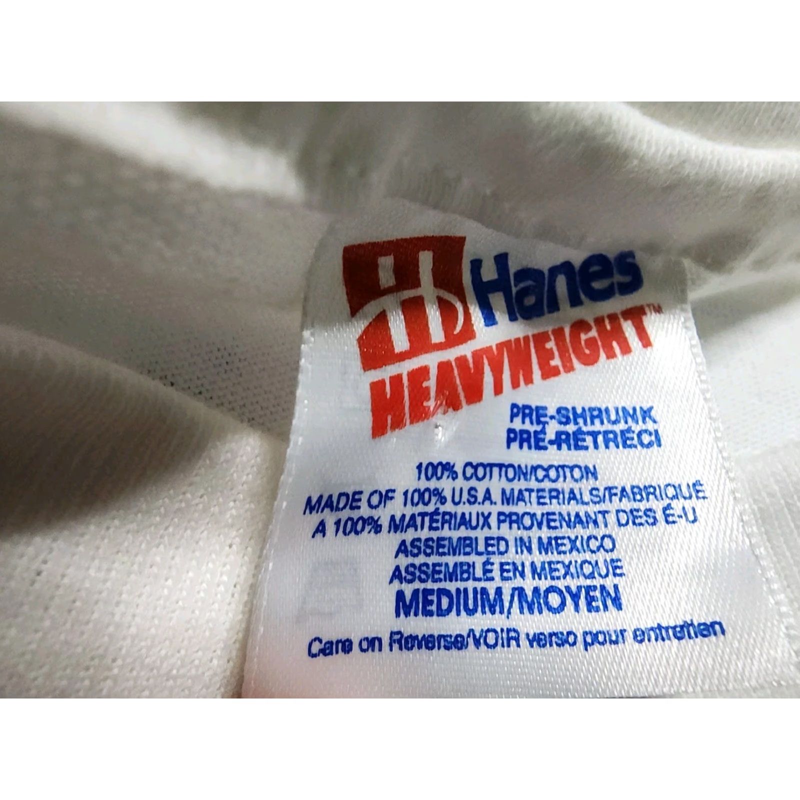 Hanes Vintage Hanes T-Shirt Men's M White 1990s Picnic USA 90s Graphic Print Short Sleeve Crew Neck Adult Medium Size US M / EU 48-50 / 2 - 6 Thumbnail