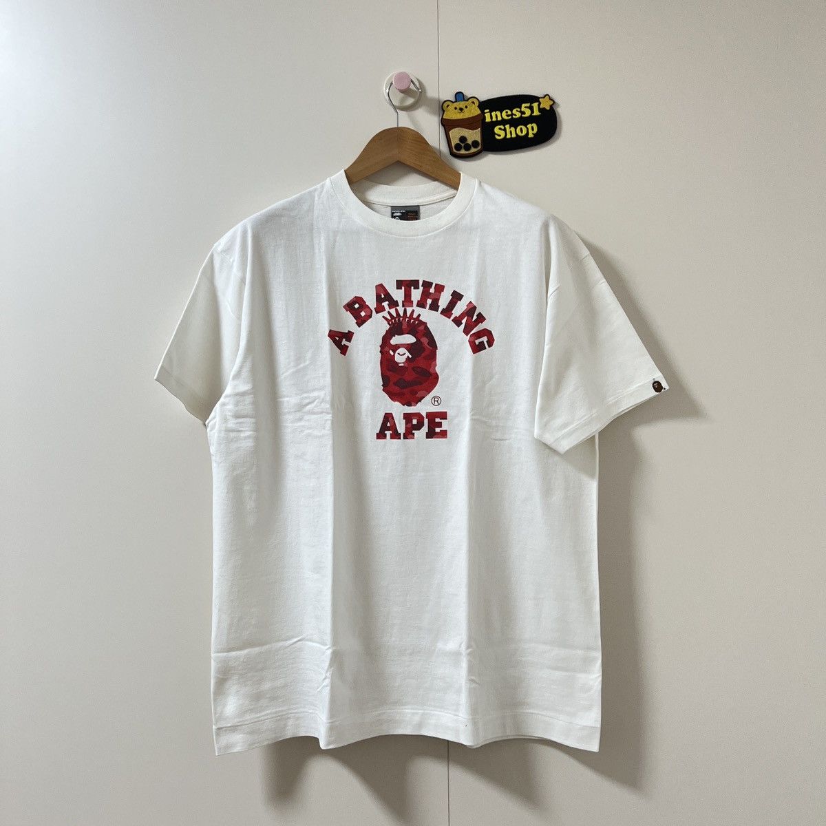 Bape Bape OG red camo college tee Size US L / EU 52-54 / 3 - 1 Thumbnail