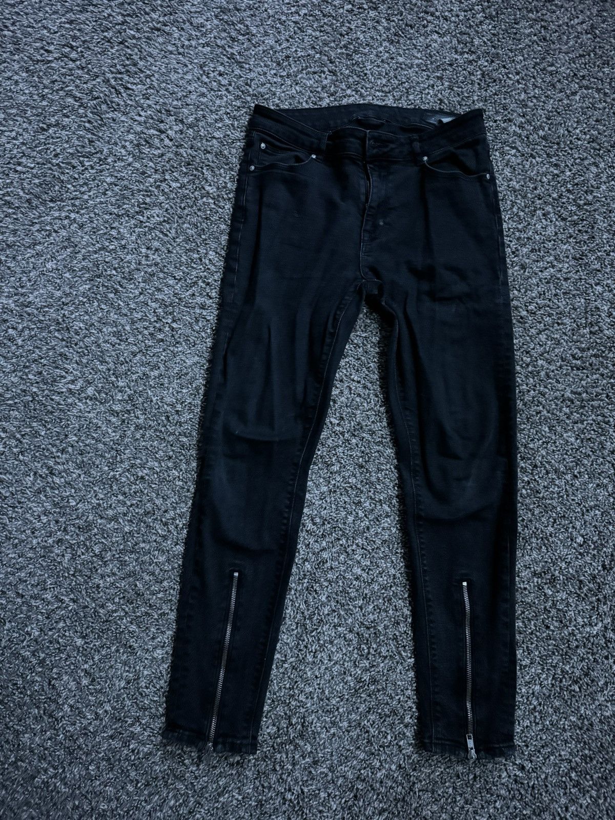 Other black zip jeans slim asos Size US 32 / EU 48 - 1 Thumbnail