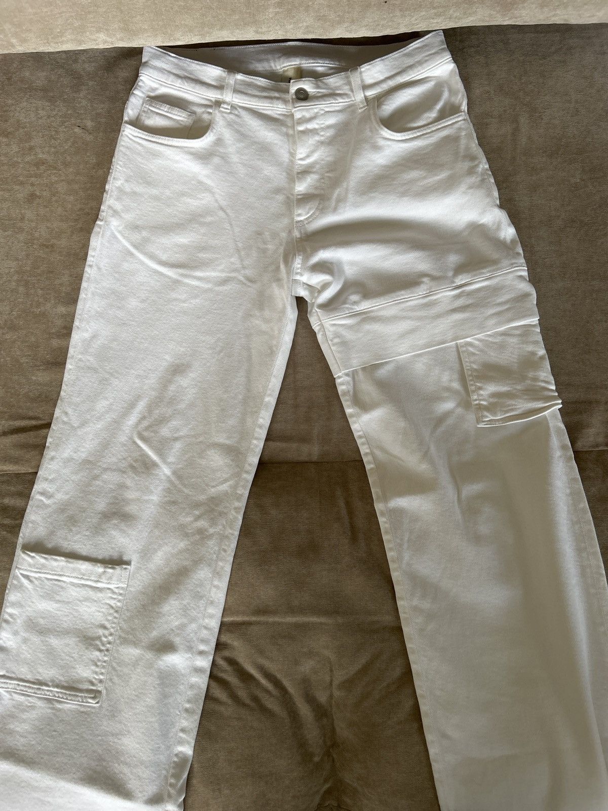 1017 ALYX 9SM White Oversized Denim Cargo Pants Jeans Size US 32 / EU 48 - 5 Thumbnail