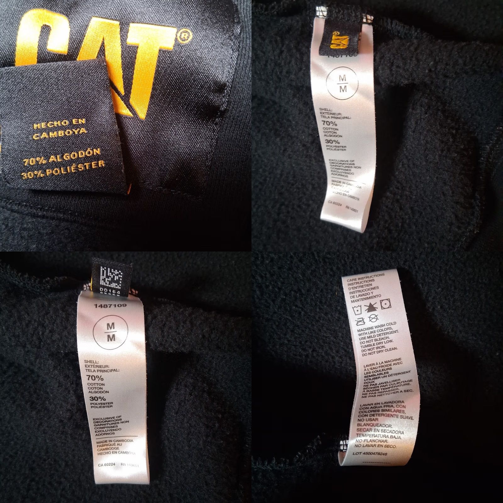 Vintage VINTAGE? CAT Hoodie Hoosed Sweatshirt Medium Black Pullover Workwear Size US M / EU 48-50 / 2 - 8 Thumbnail