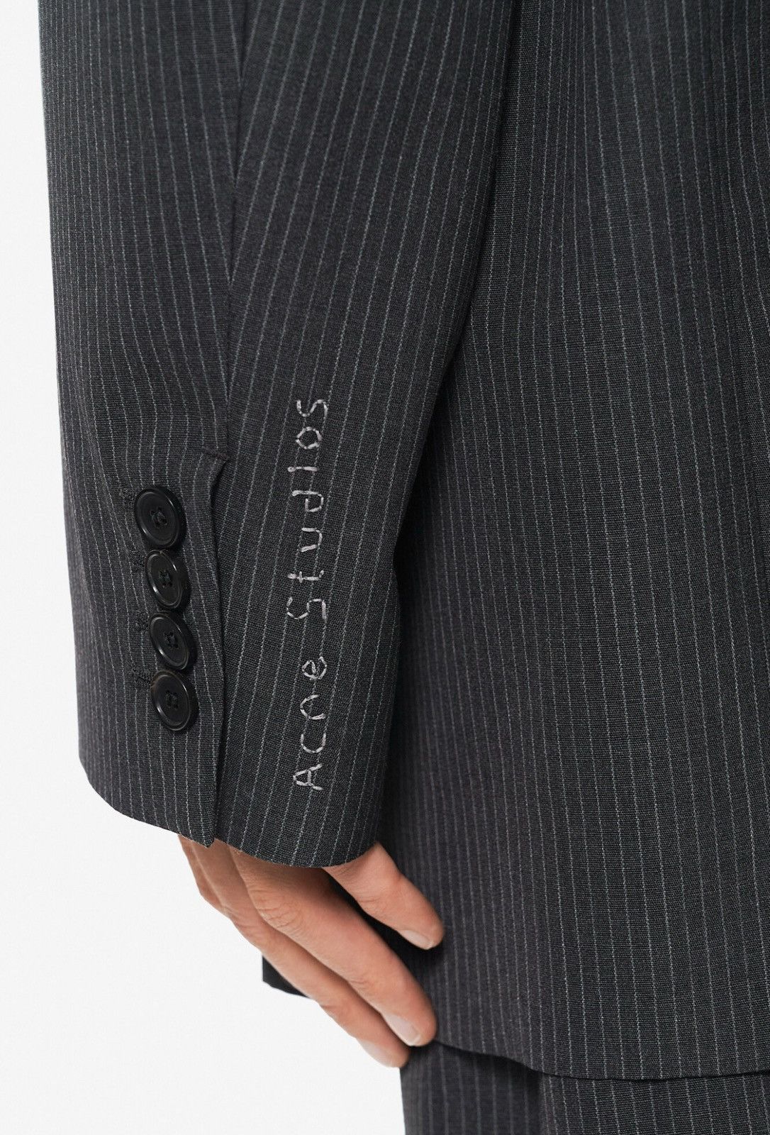 Acne Studios Last Acne Studios Pinstriped Oversized Monobreast Blazer Size US L / EU 52-54 / 3 - 3 Thumbnail