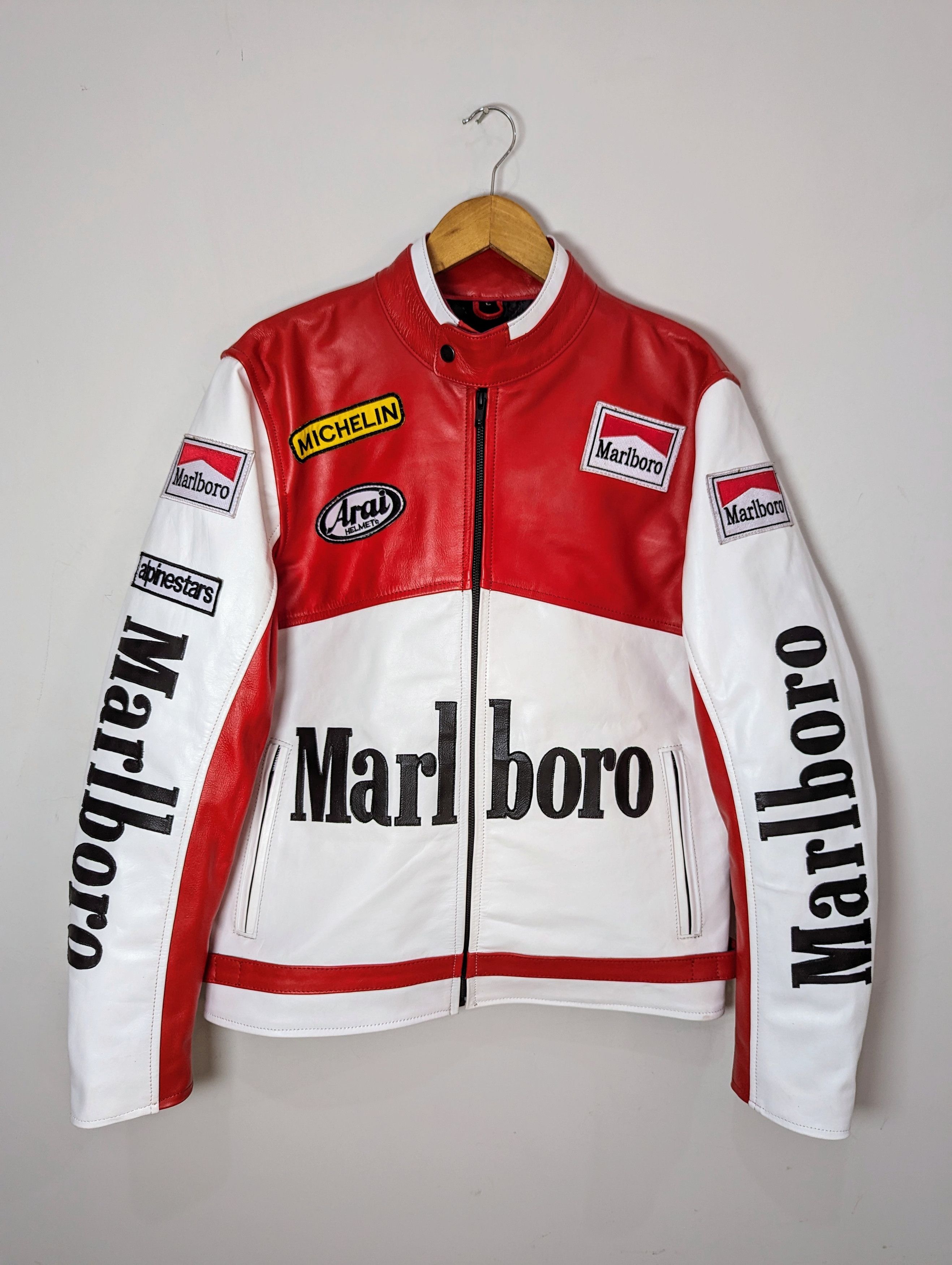 Vintage 🔥🔥 MARLBORO Leather Jacket RARE STREETWEAR Size US M / EU 48-50 / 2 - 1 Thumbnail