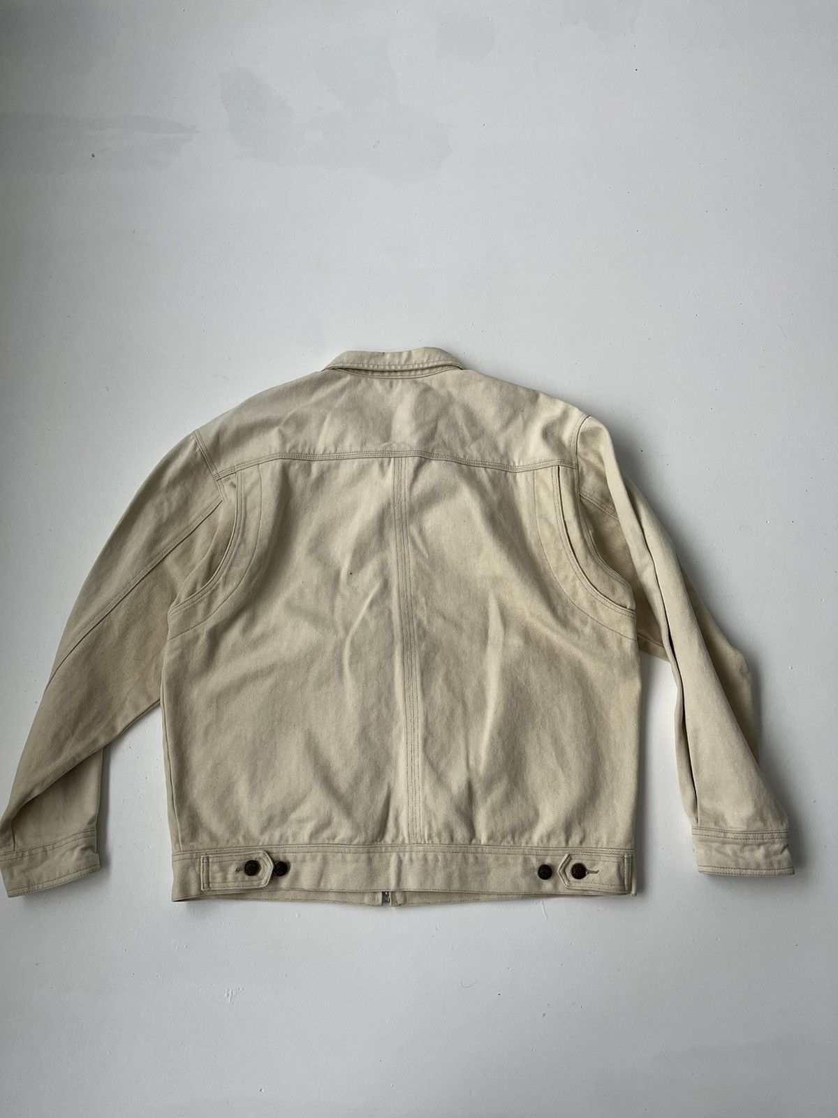 Lee Vintage 90s lee beige washed zip denim jacket trucker Y2K Size US L / EU 52-54 / 3 - 2 Thumbnail
