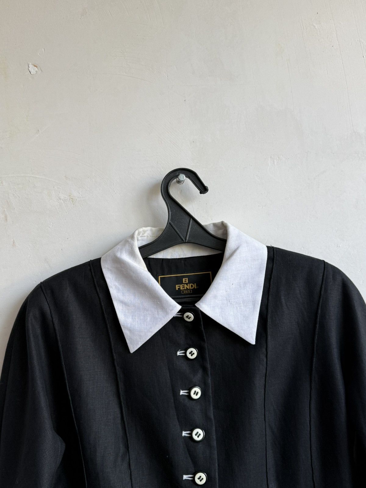 Fendi Vintage Fendi Black Buttons up linen blazer Size M / US 6-8 / IT 42-44 - 2 Thumbnail