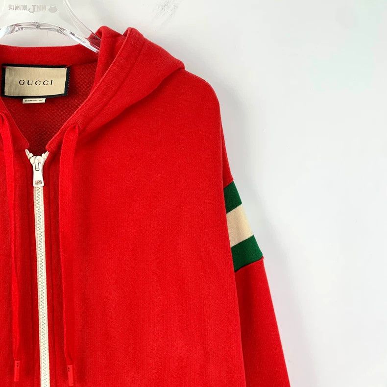 Gucci Gucci Red striped cotton hooded zipper long-sleeved sweatsh Size US XS / EU 42 / 0 - 3 Thumbnail
