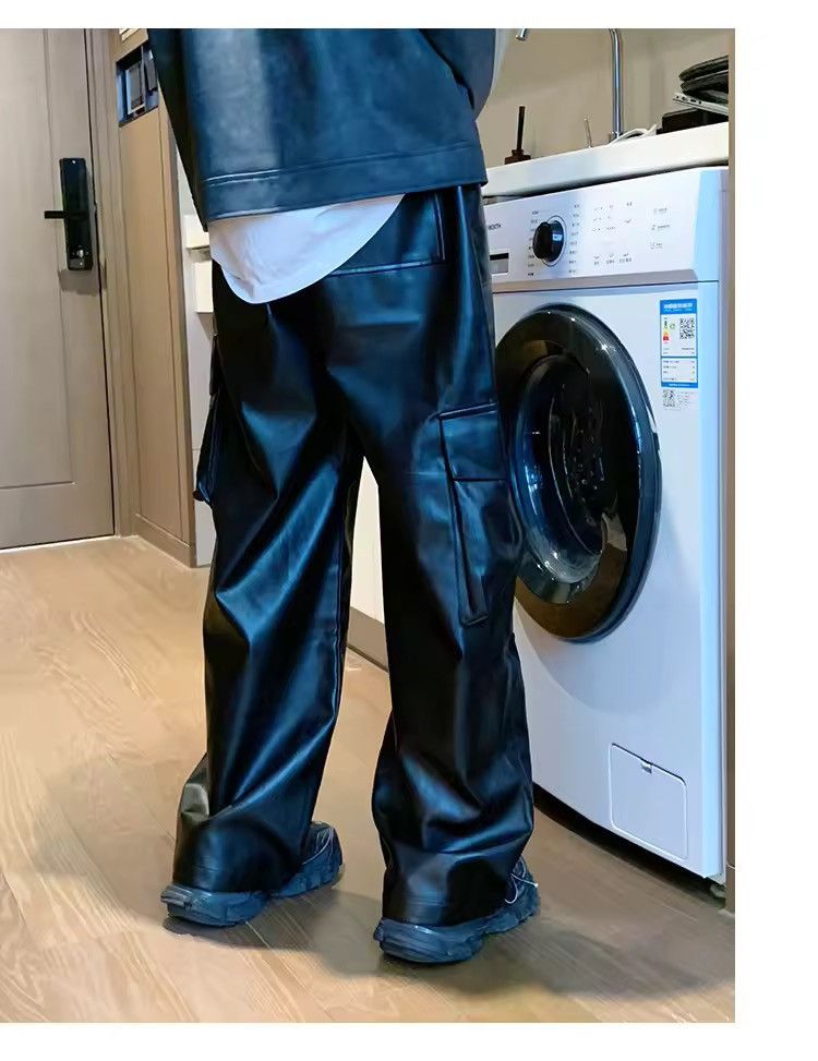 Japanese Brand × Leather Men Elastic Waist Mopping Trousers Size US 30 / EU 46 - 4 Thumbnail