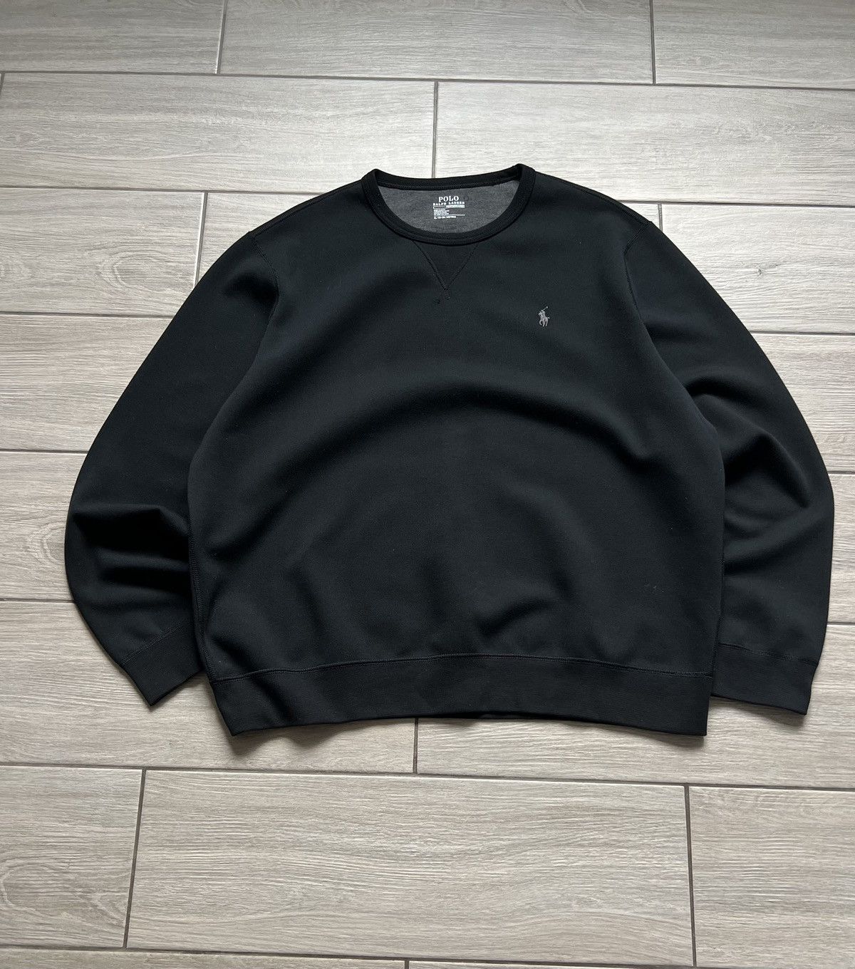 Polo Ralph Lauren × Vintage Vintage Boxy Polo Ralph Lauren Sweatshirt Black Oversized Size US XL / EU 56 / 4 - 2 Thumbnail