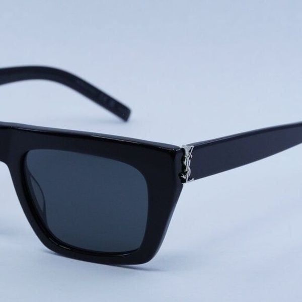 Saint Laurent Paris Saint Laurent SLM131 001 Sunglasses Black Rectangle Frame Size ONE SIZE - 3 Thumbnail