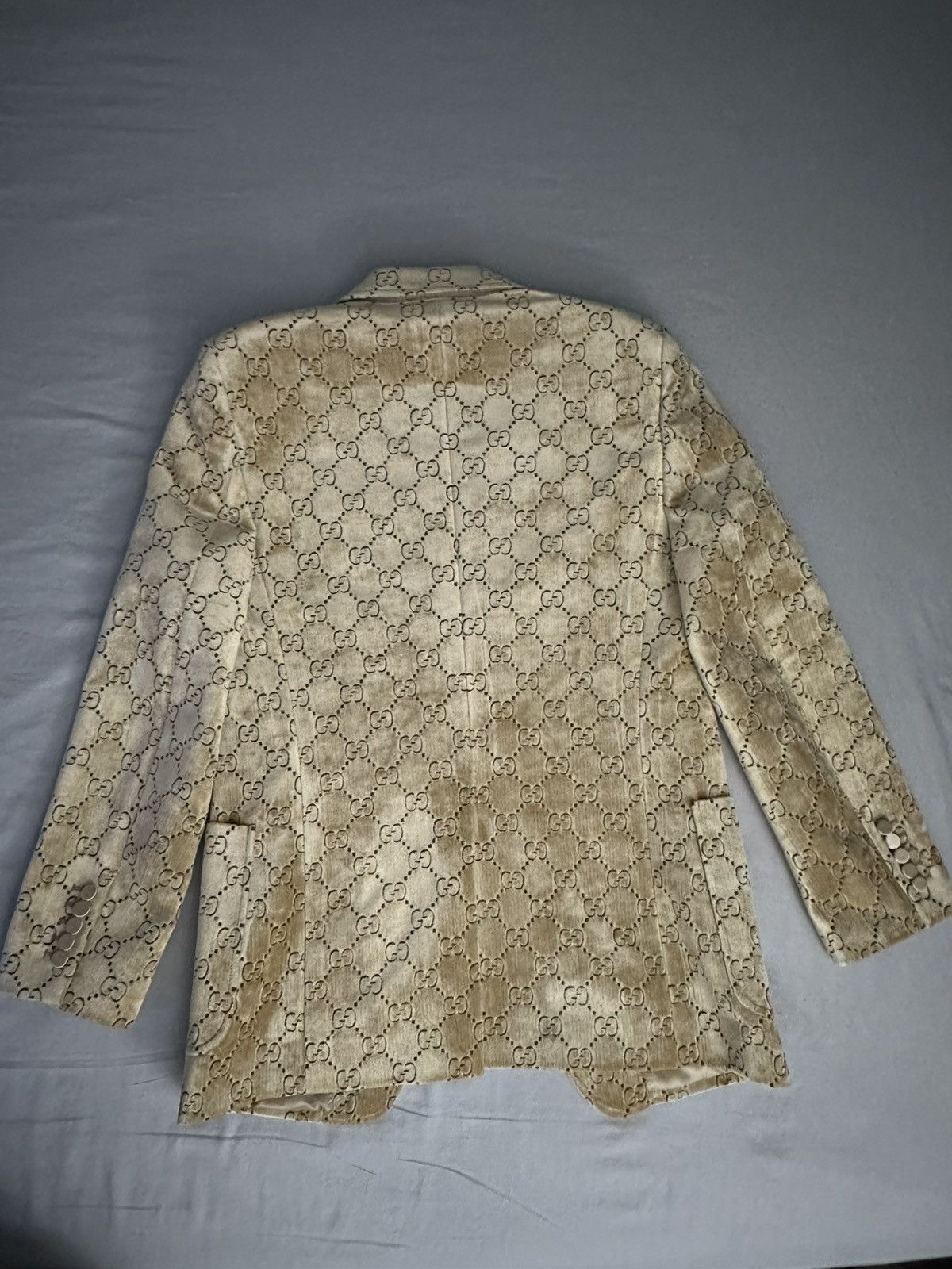 Gucci Aria GG Velvet Jacket Size 50R - 2 Thumbnail