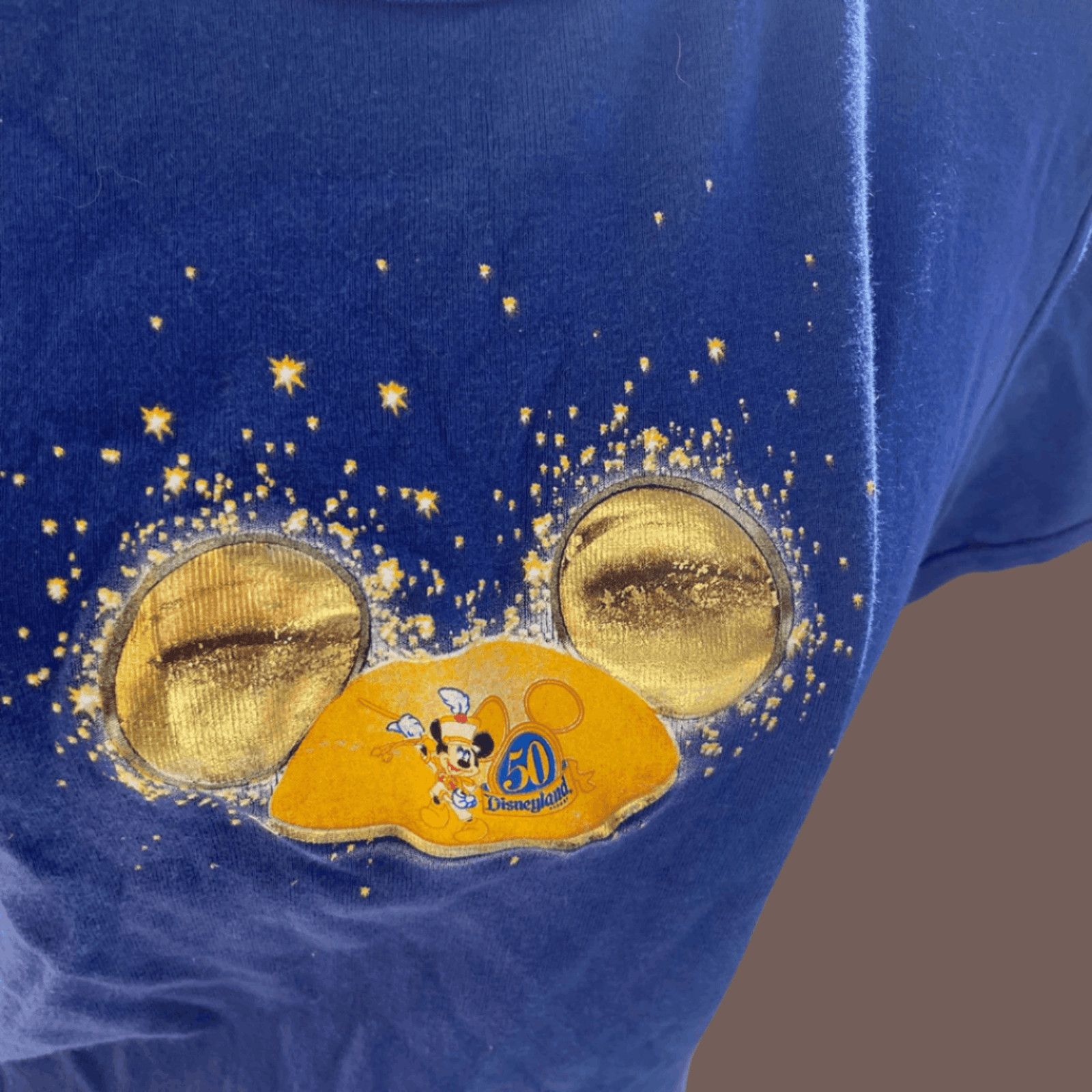 Disney × Vintage VTG Mickey Mouse Tee | Disneyland Blue 50th | 2000s Parkcore Size XL / US 12-14 / IT 48-50 - 3 Thumbnail