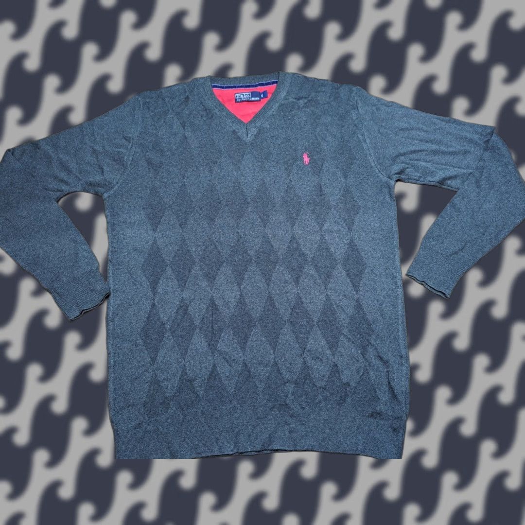 Ralph Lauren VINTAGE Polo Ralph Lauren Argyle Jumper Mens XL Sweater Crew Neck Pullover Size US XL / EU 56 / 4 - 1 Thumbnail