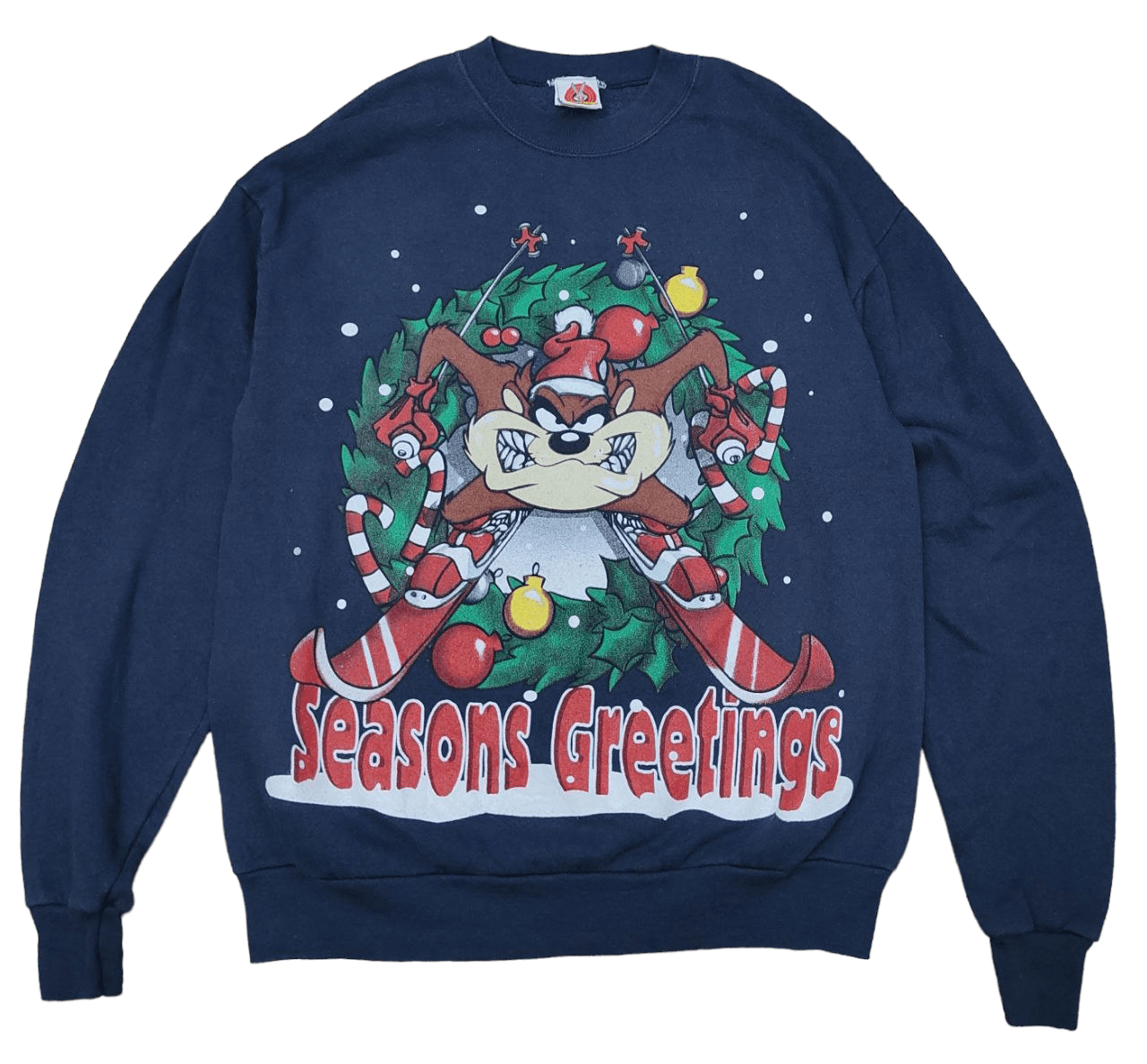 image of Cartoon Network x Vintage 1997 Vintage Tazmania Looney Tunes Sweatshirt in Blue, Men's (Size Medium