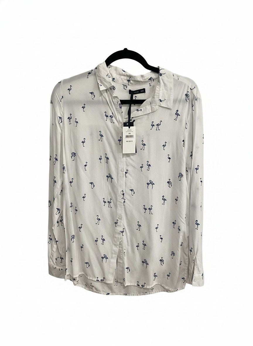 Cotton On Cotton:On Rebecca Flamingo Navy Long Sleeve Button Up Shirt XS Size US XS / EU 42 / 0 - 1 Thumbnail