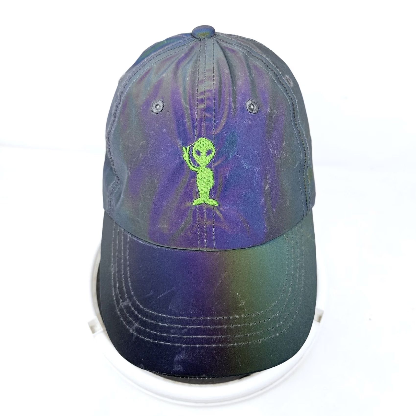 Logo 7 Alien Reflective Adjustable Hat Y2K Logo 90s Baseball Cap Multicolor Space Mens One Size Size ONE SIZE - 2 Thumbnail