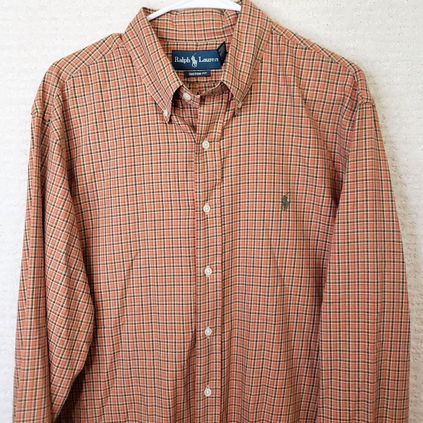 Polo Ralph Lauren Polo Ralph Lauren Orange Plaid Long Sleeve Button-Up Shirt Men’s XL Size US XL / EU 56 / 4 - 2 Thumbnail
