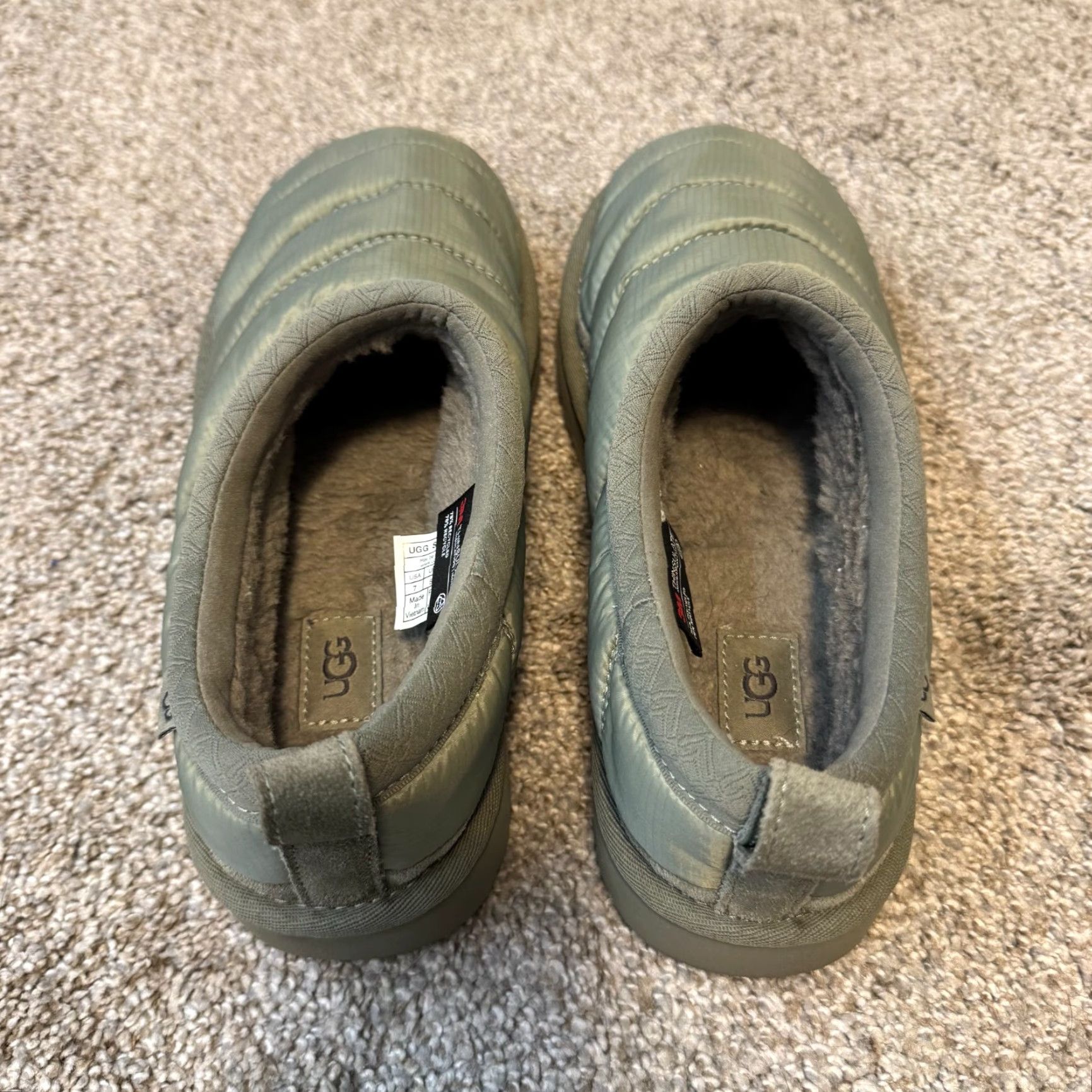 Ugg UGG Tasman LTA Slippers 7 Womens Moss Green Puffy Winter Slip-On Shoes Size US 7 / IT 37 - 3 Thumbnail
