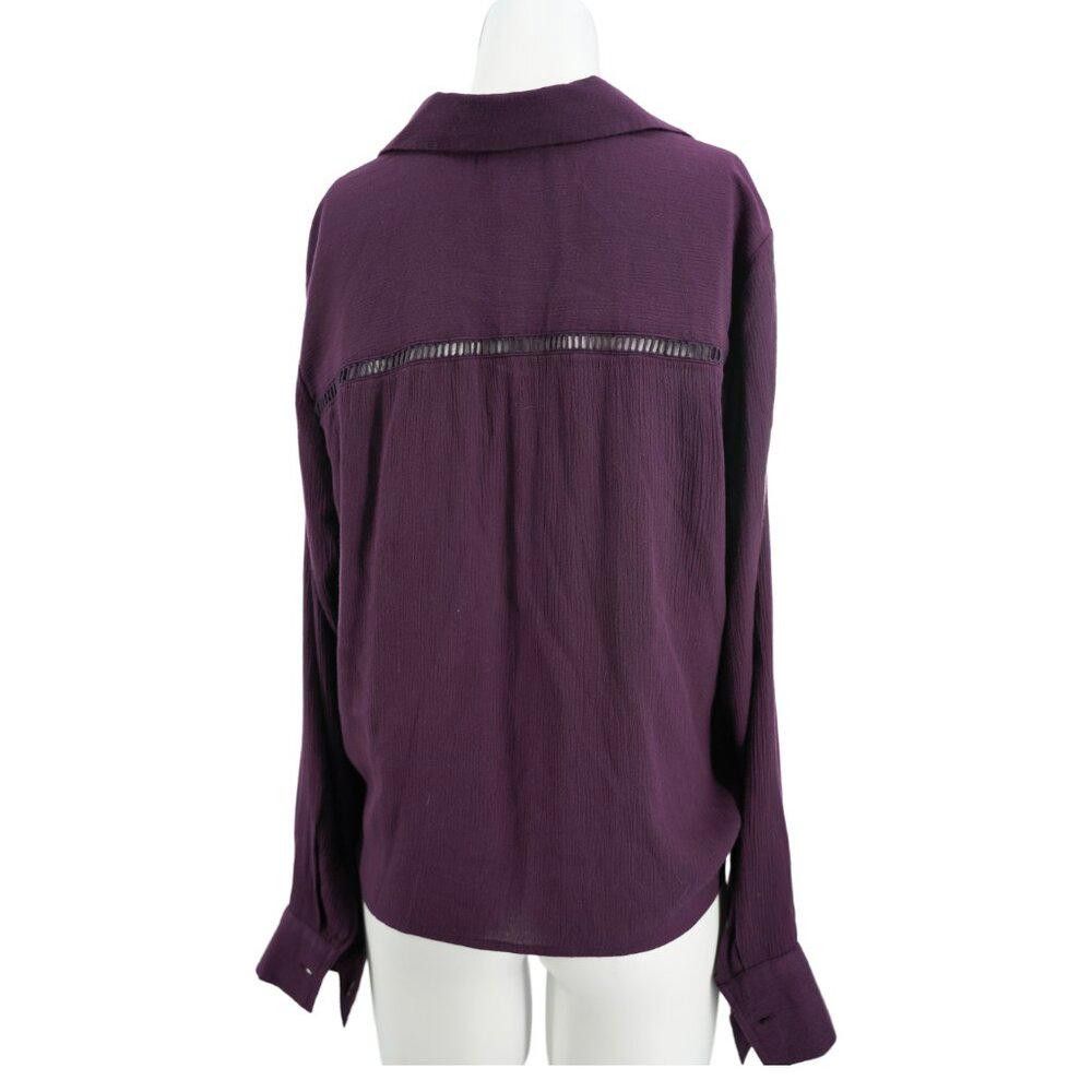 Designer Karen Kane Purple Button Down Blouse Size Medium Size M / US 6-8 / IT 42-44 - 2 Thumbnail