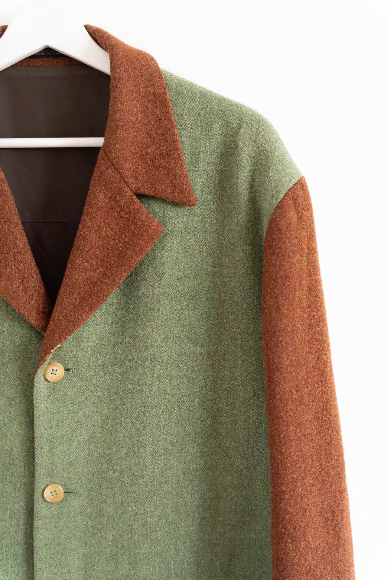 Yohji Yamamoto Yohji Yamamoto 90aw Brown & Green Color-Block Blazer K4 Size US M / EU 48-50 / 2 - 5 Thumbnail