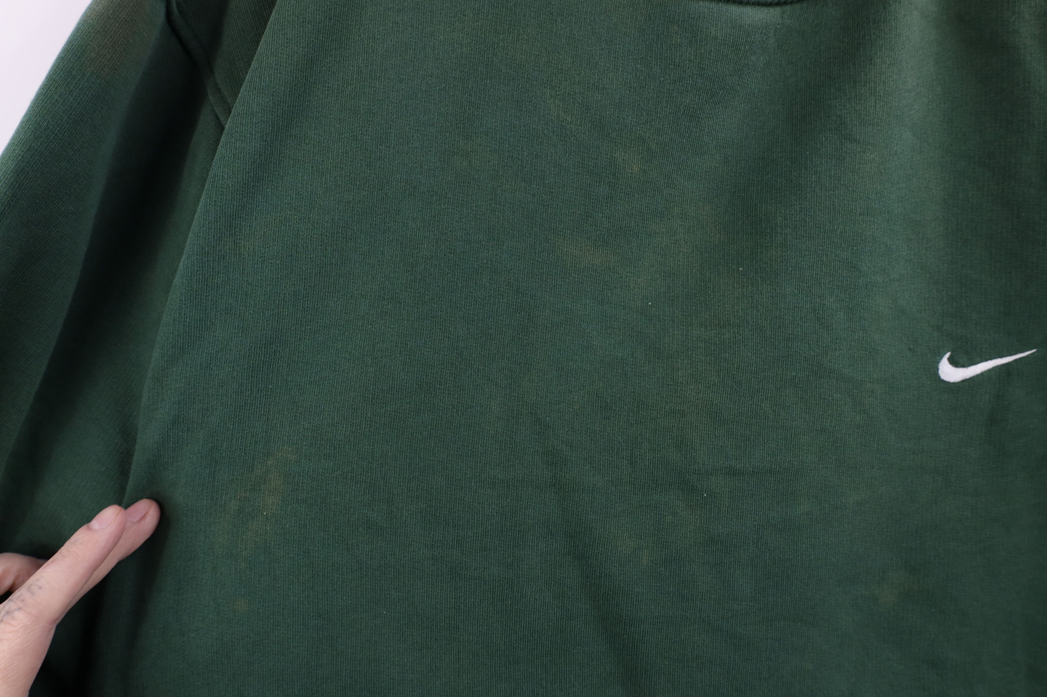 Nike × Vintage Vintage 90s Y2K Nike Swoosh Crewneck Sweatshirt Grass Green Size US L / EU 52-54 / 3 - 5 Thumbnail