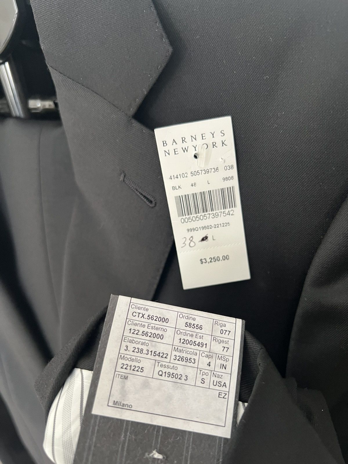 Ermenegildo Zegna Ermenegildo Zegna 38L US / 48L IT Trofeo Black Suit & Pants Size 38L - 4 Thumbnail