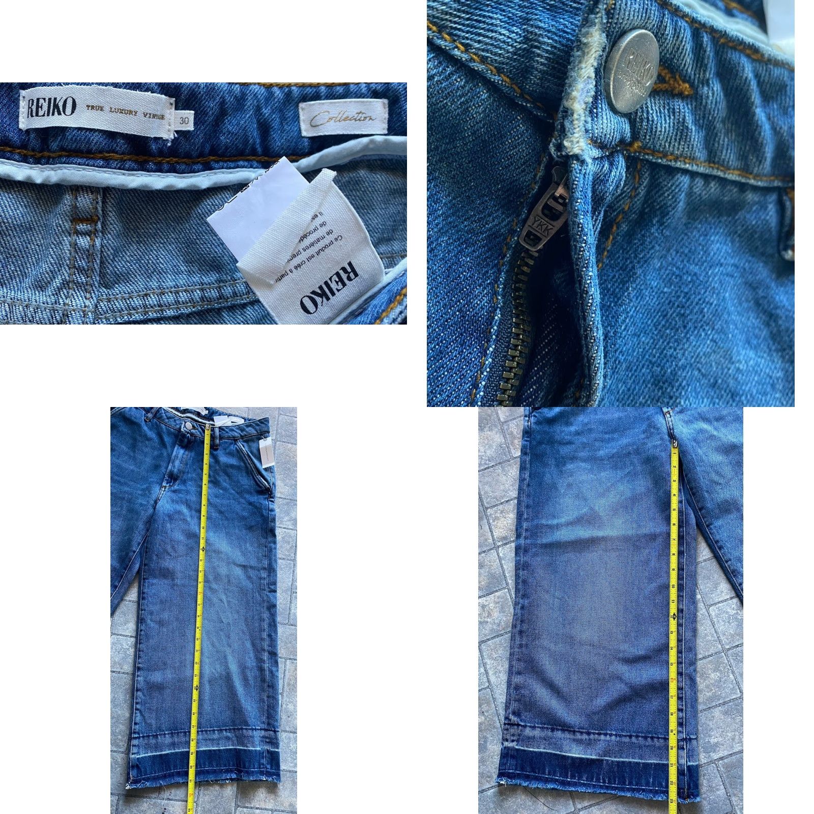 Vintage Anthropologie Reiko Wide Cropped Pants Blue Women’s Size 30 Size 30" / US 8 / IT 44 - 8 Thumbnail