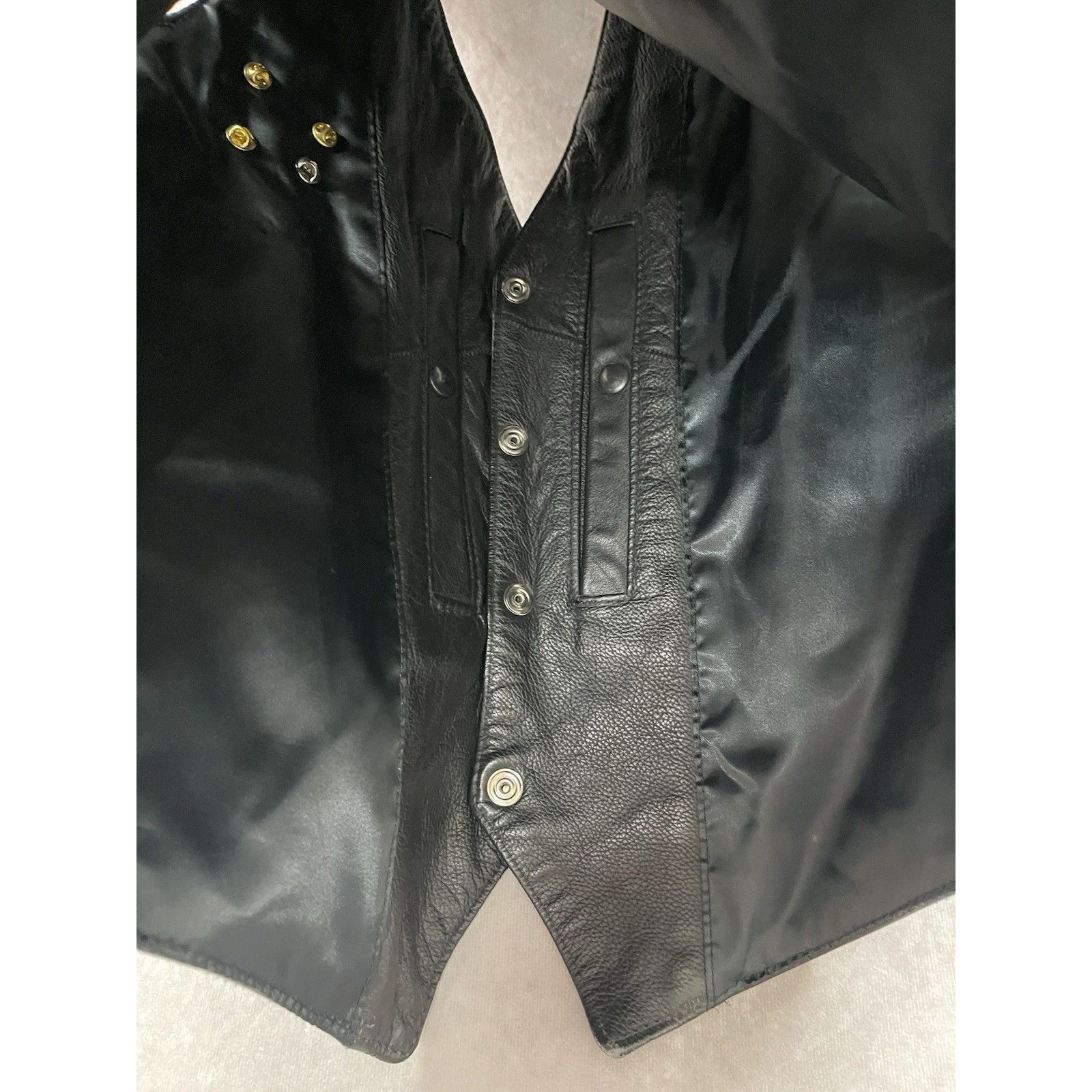 Other Vtg Park V Leather Motorcycle Vest Biker Side Lace USA Made Size US S / EU 44-46 / 1 - 6 Thumbnail