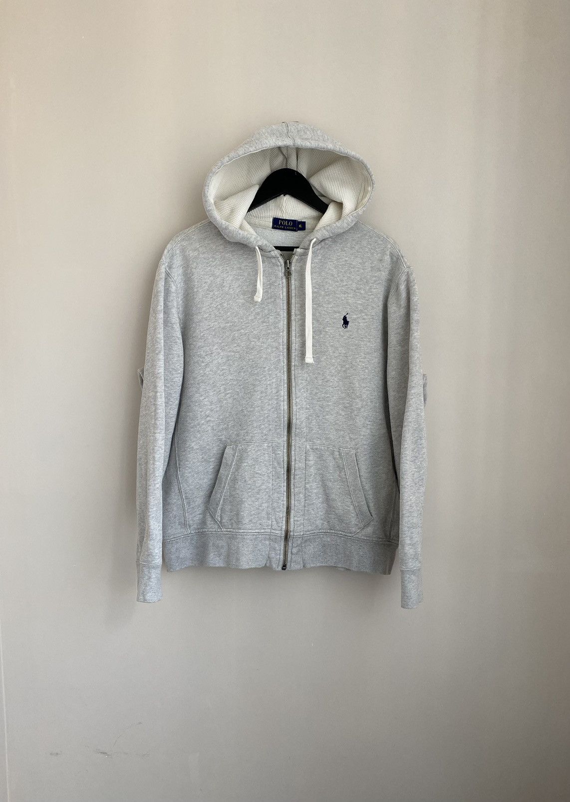 Polo Ralph Lauren × Vintage Vintage 90's Polo Ralph Lauren Blank Zip Hoodie Size US L / EU 52-54 / 3 - 1 Thumbnail