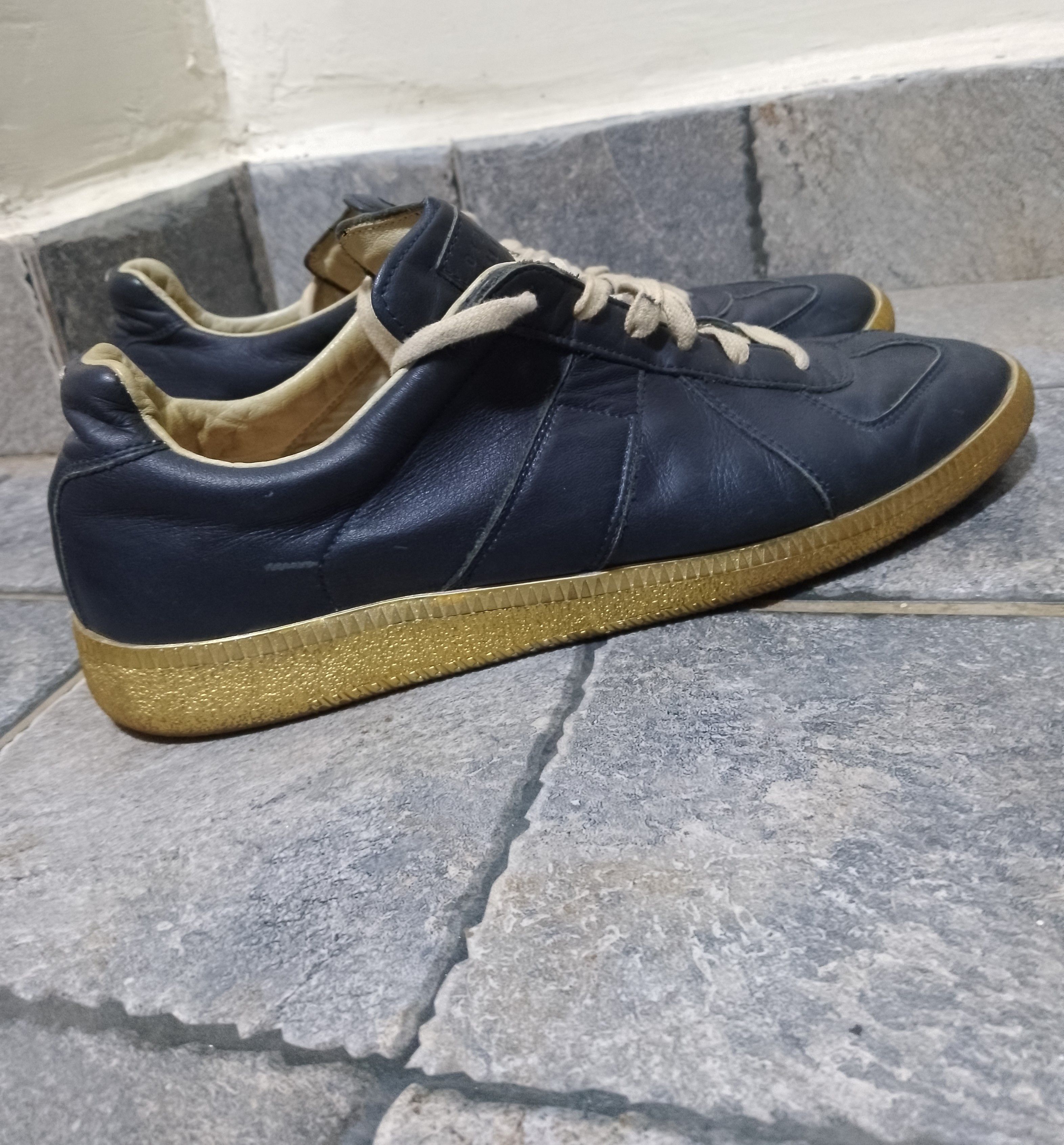 Maison Margiela Maison margiela replica gats leather navy gold sole Size US 9 / EU 42 - 18 Thumbnail