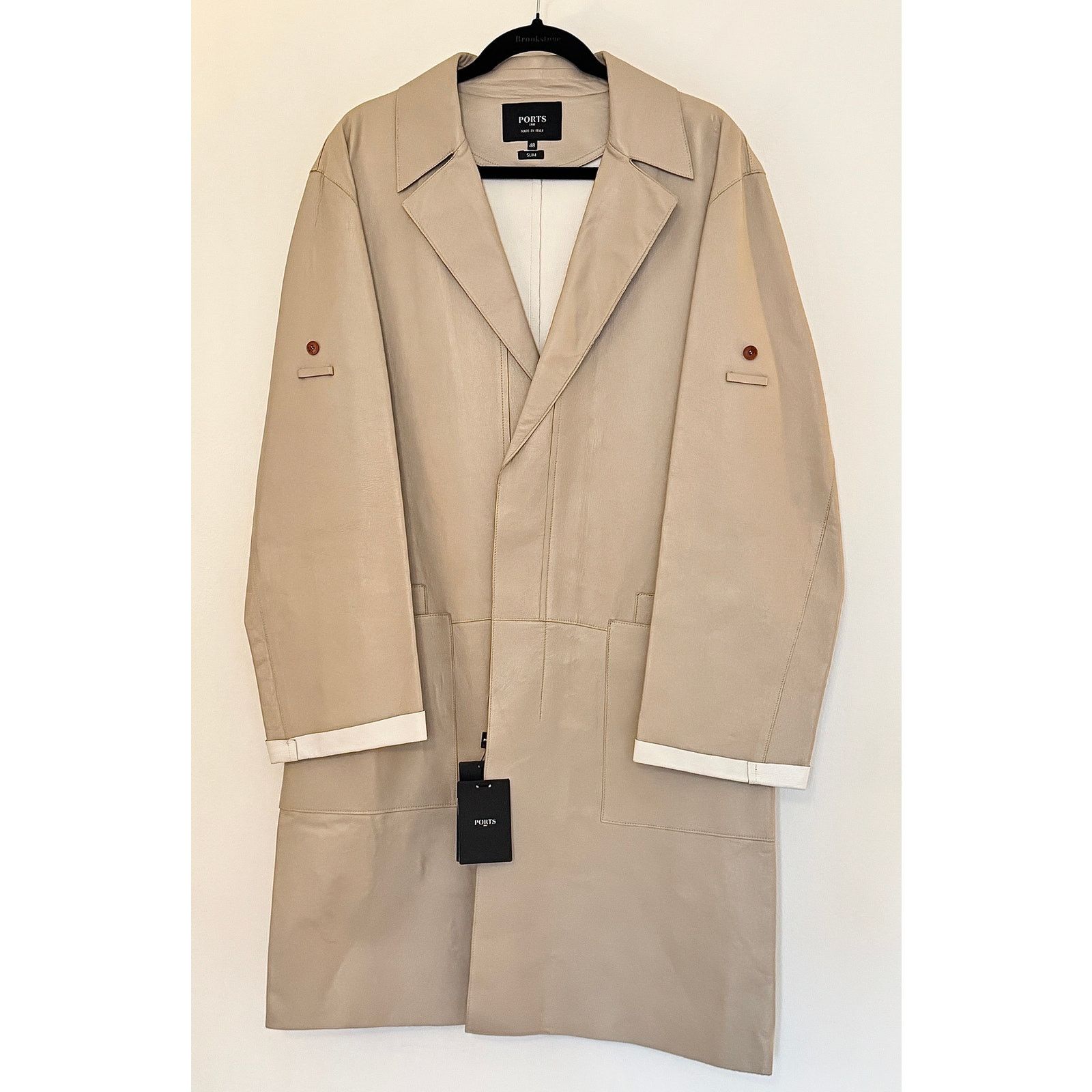 Ports 1961 Ports 1961 NWT Tan Slim Leather Coat Size US M / EU 48-50 / 2 - 1 Thumbnail