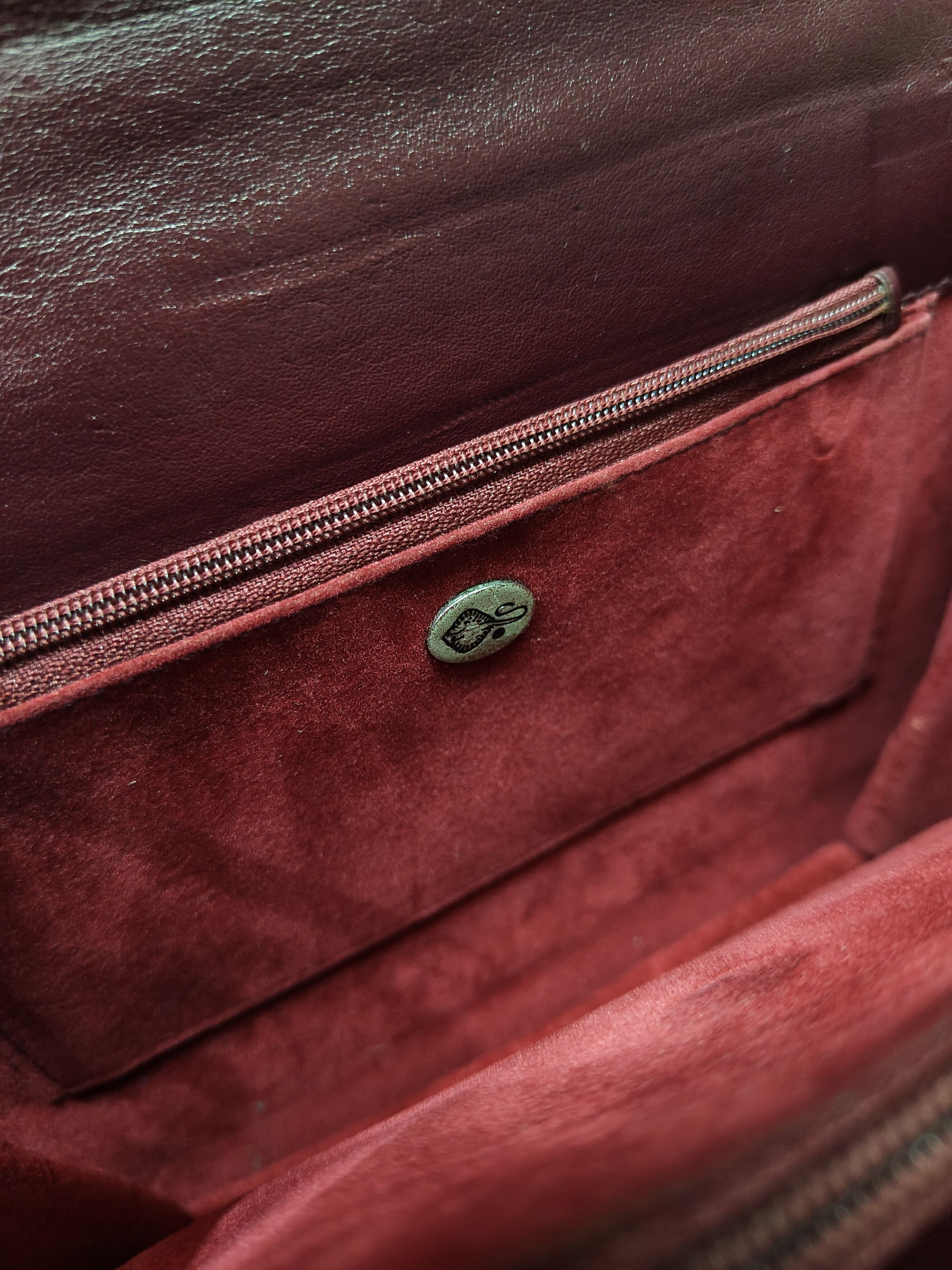 Vintage 80s Stingray Leather Burgundy Exotic Skin Shoulder Bag Size ONE SIZE - 8 Thumbnail