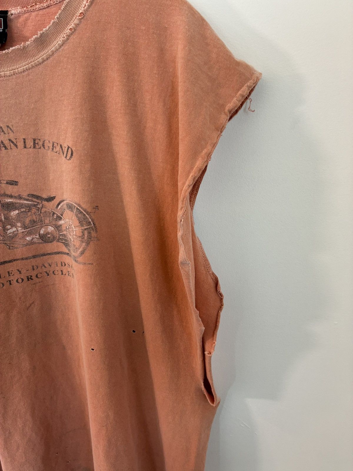 Harley Davidson Sun Faded Thrashed Orange Harley Davidson Cut Off Size US XXL / EU 58 / 5 - 5 Thumbnail