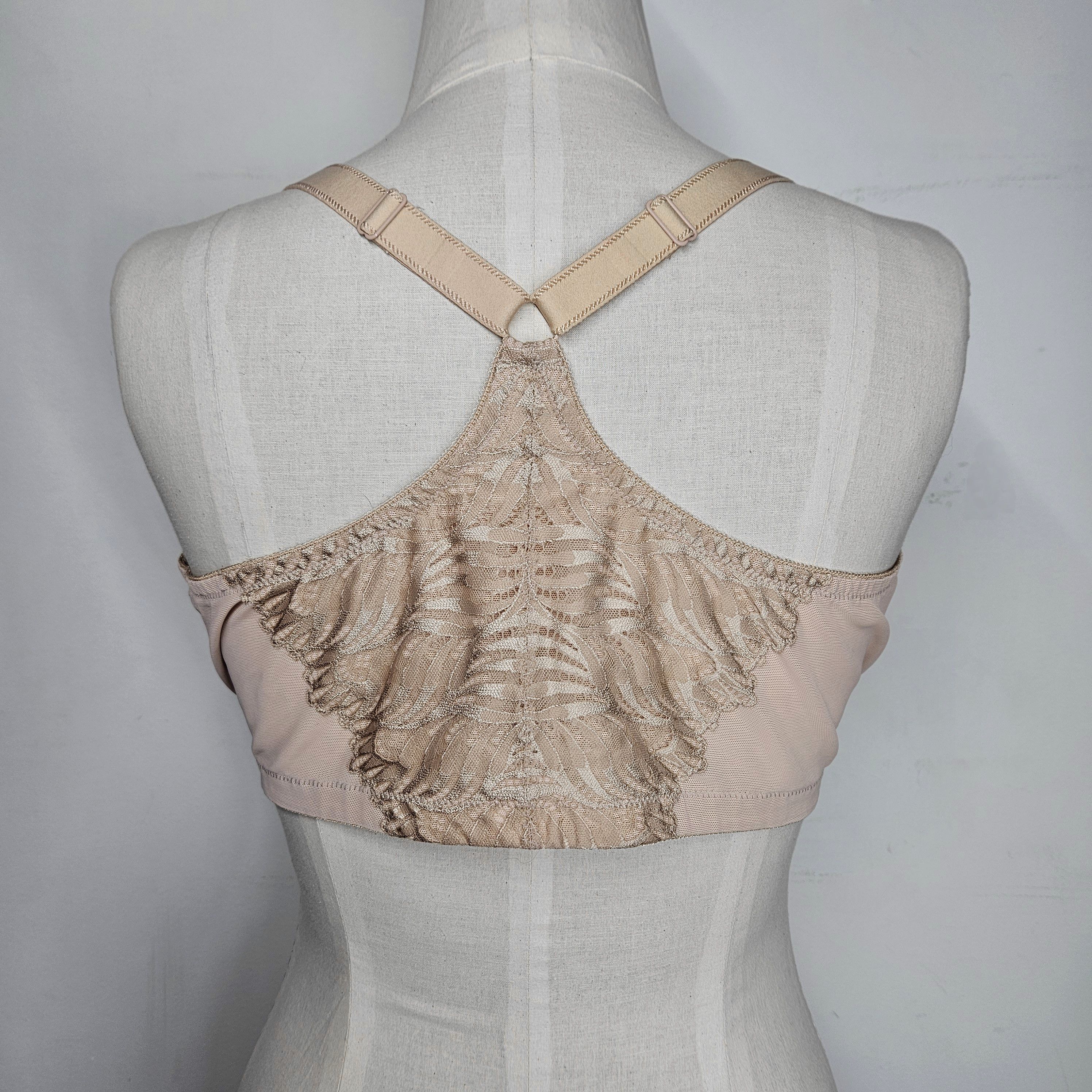 Other Glamorise 44DD Bra Beige Sport Racer Back Underwire Lace A Size ONE SIZE - 3 Thumbnail
