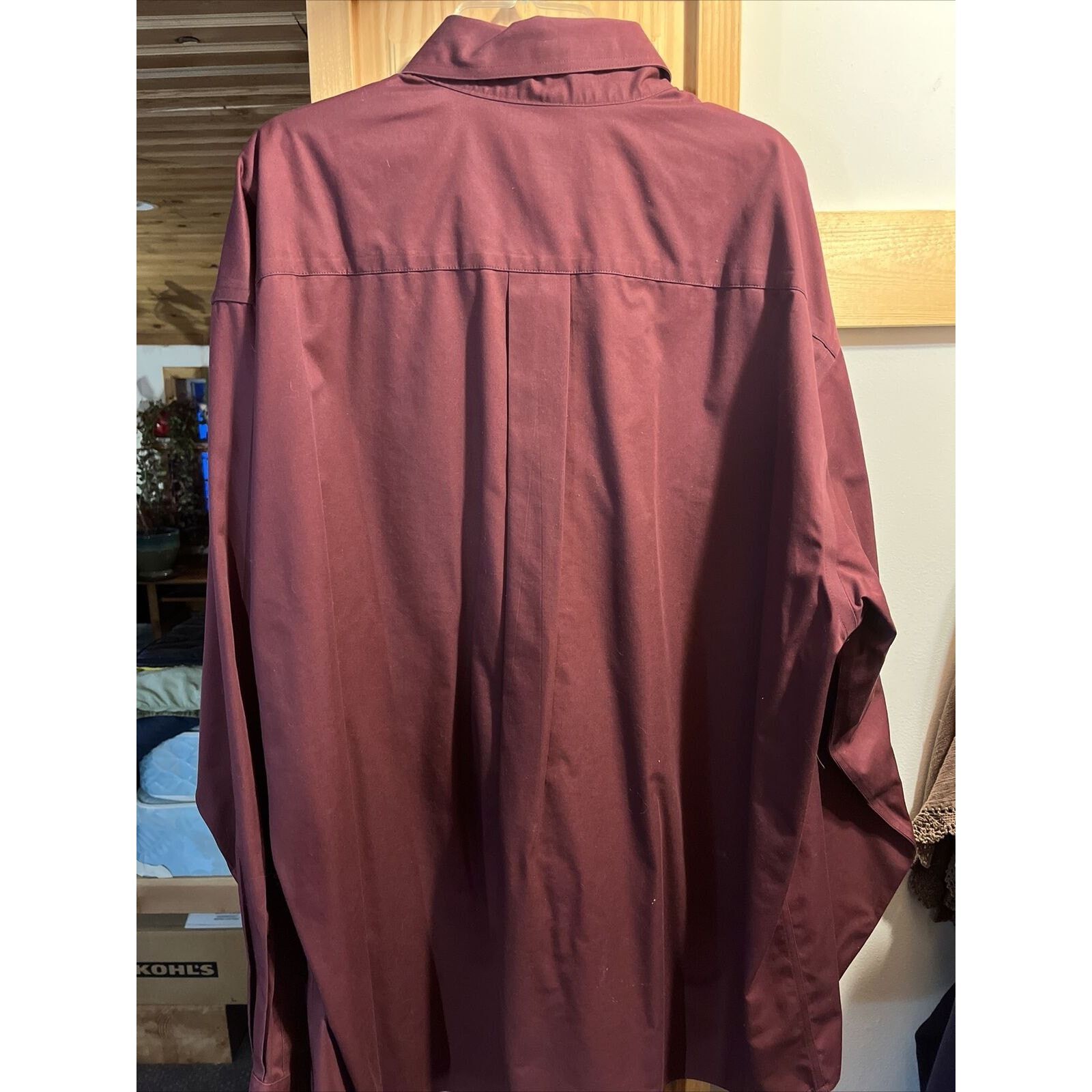 Enro ENRO Men's L Maroon LS Button Up Cotton Non-Iron Twill Shirt Size US L / EU 52-54 / 3 - 6 Thumbnail
