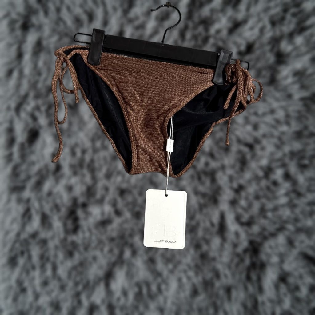 Clube Bossa Bikini Bottom Large Velour Brazilian Cheeky Tie Side Women