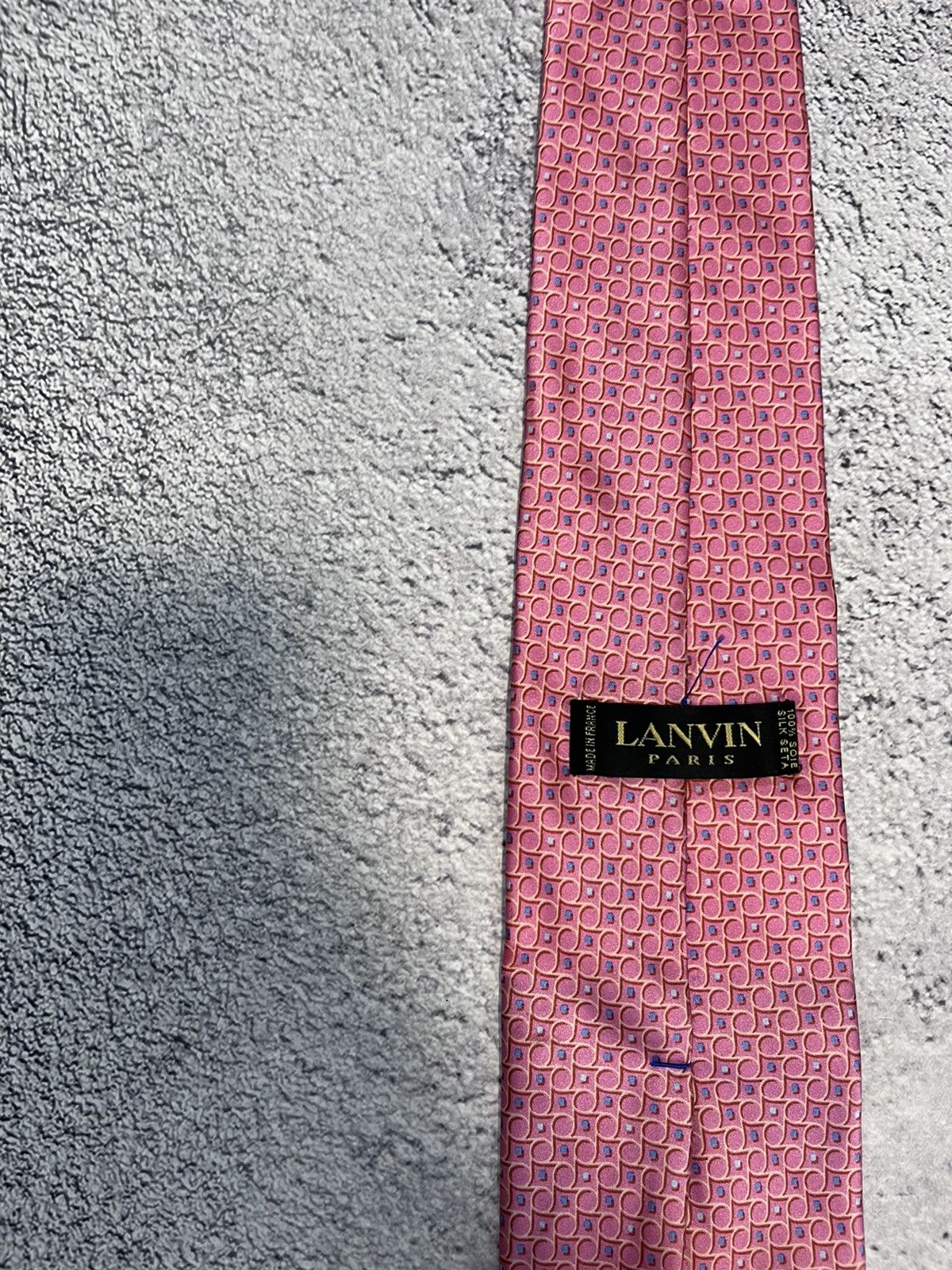 Lanvin Lanvin Paris Men’s Tie 100% Silk Pink Made In France Size ONE SIZE - 4 Thumbnail