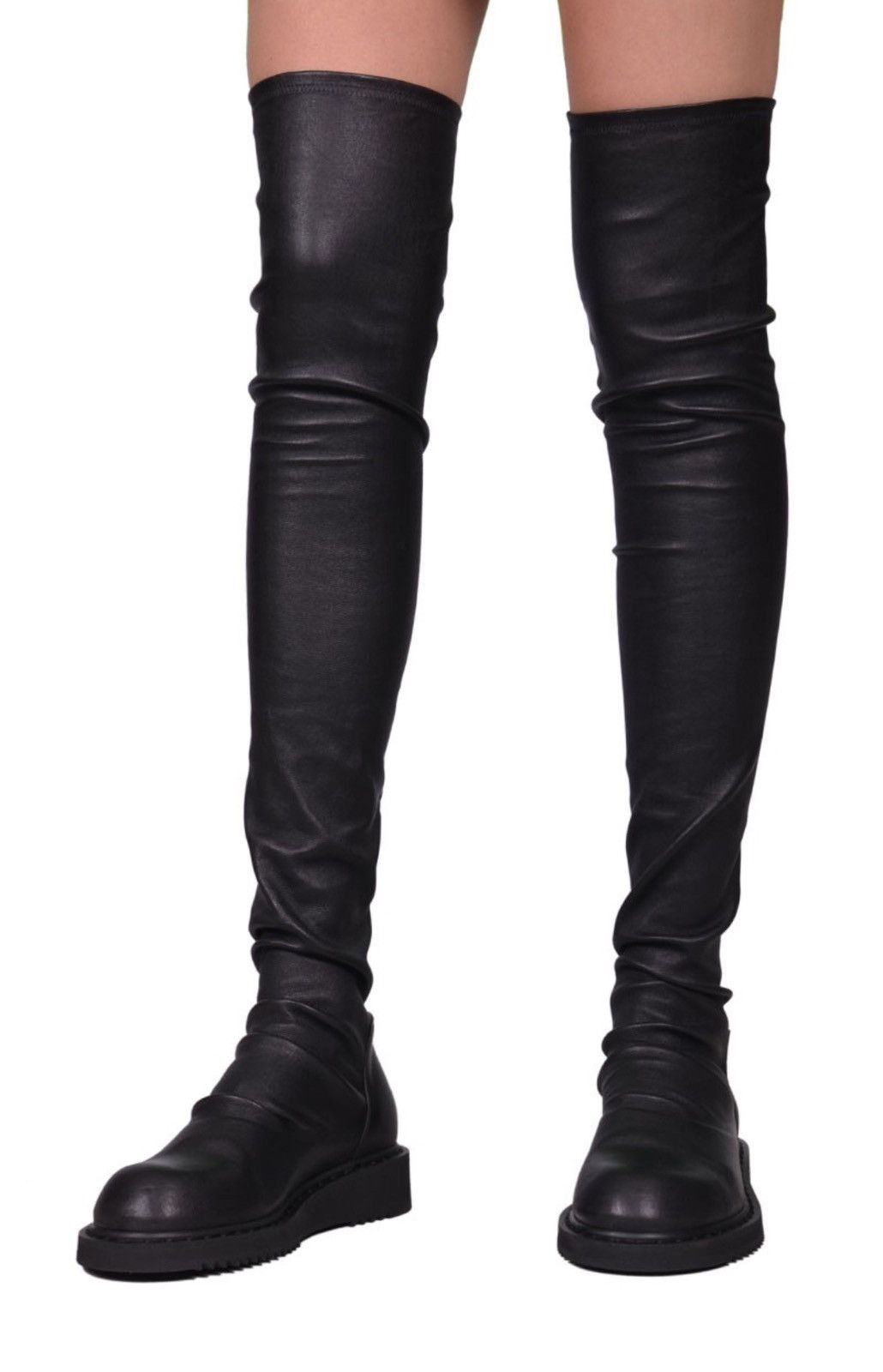 Rick Owens RICK OWENS CREEPER STRETCH LEATHER STOCKING BOOTS Size US 10 / IT 40 - 2 Thumbnail