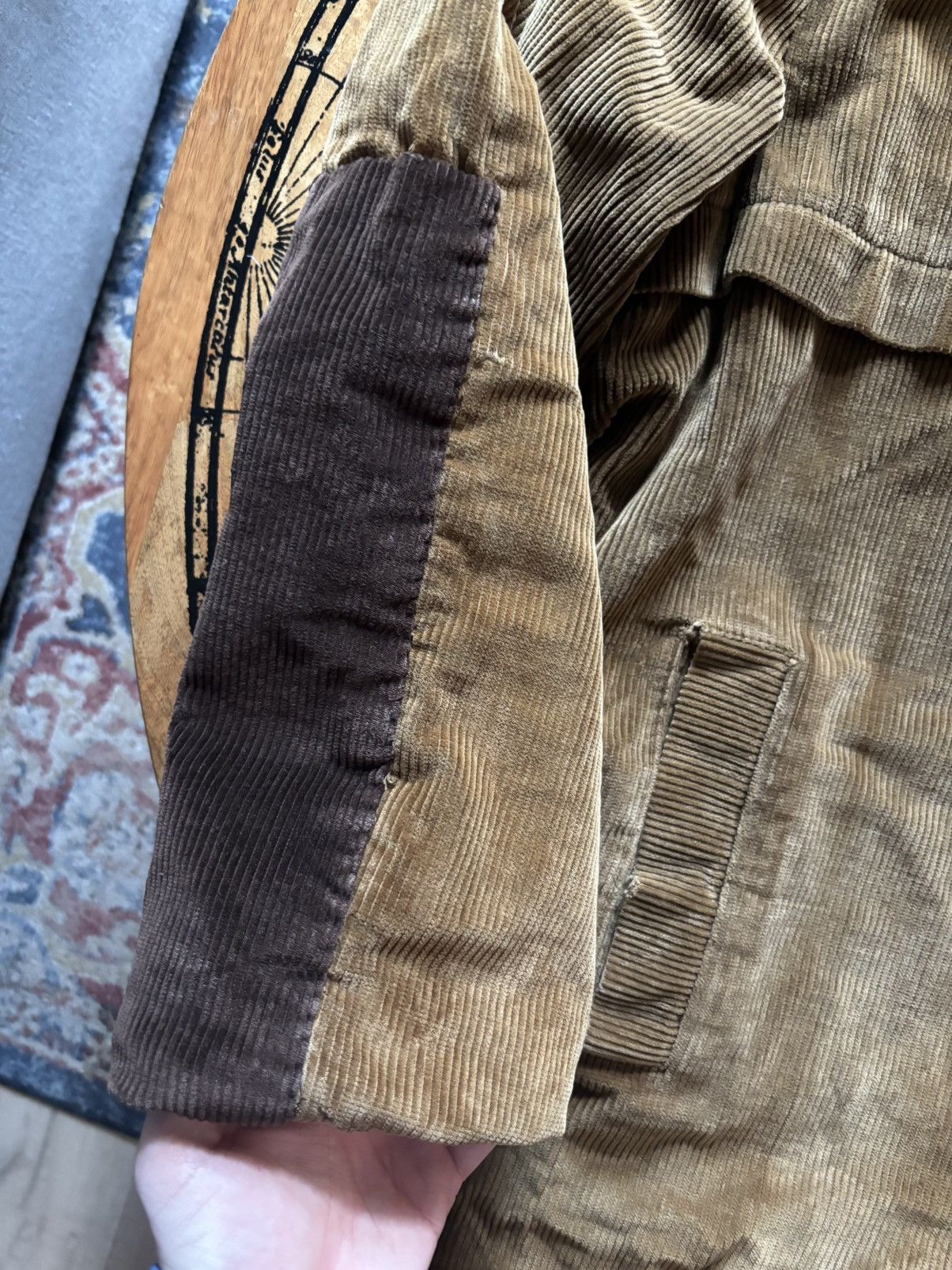 Vintage 1940s Town & Country Patchwork Corduroy Sherpa Lined Jacket Size US L / EU 52-54 / 3 - 4 Thumbnail