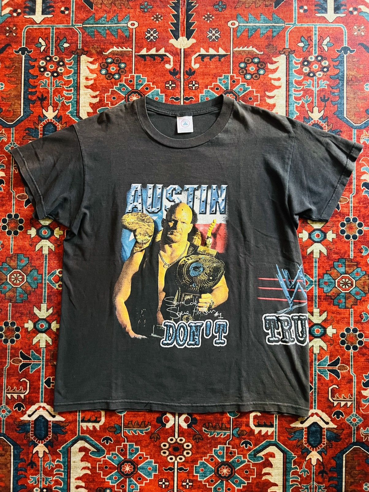 Vintage Vintage 1998 Stone Cold Steve Austin DTA Tee Size US XL / EU 56 / 4 - 1 Thumbnail