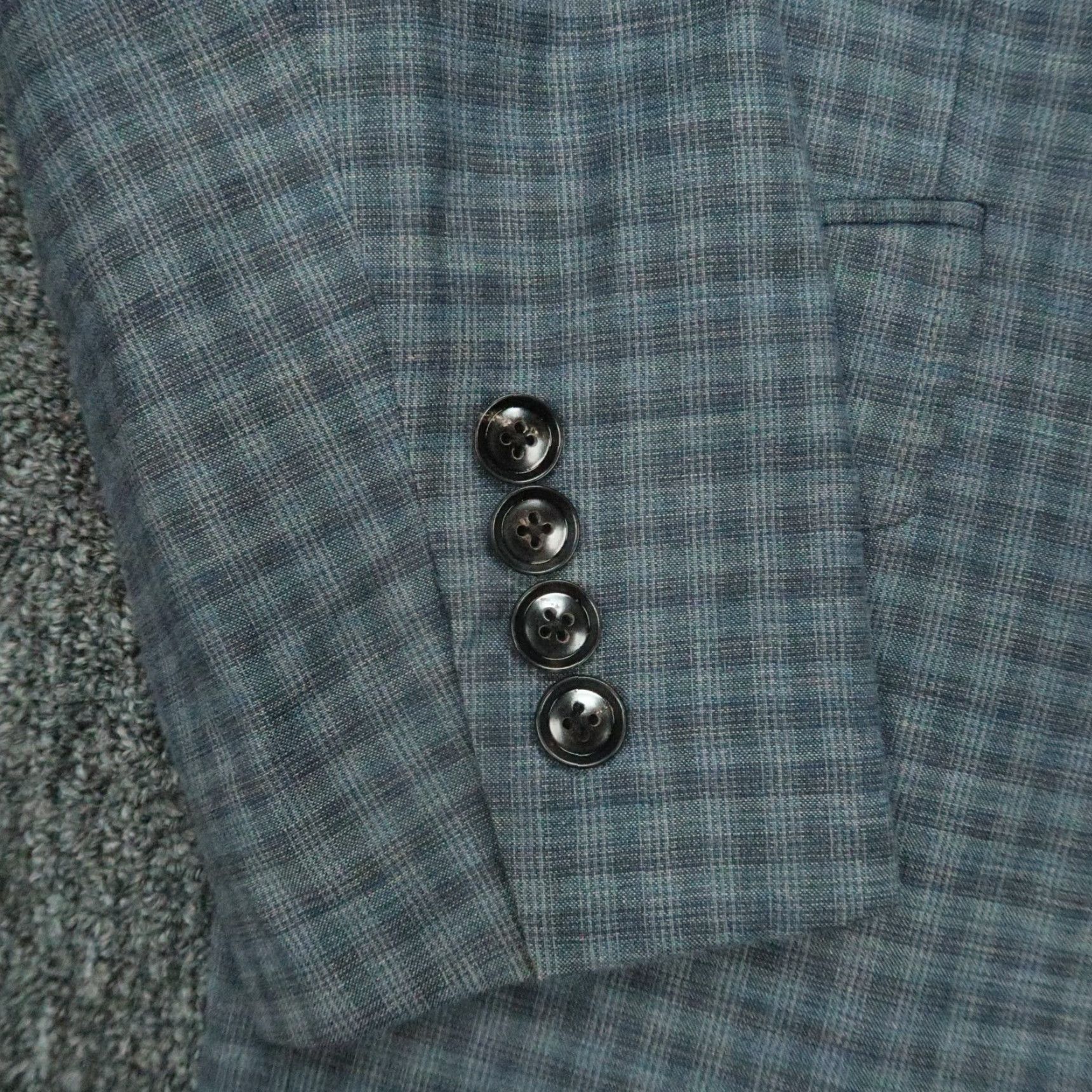 Ted Baker Ted Baker Blazer Mens 42R Gray Blue Endurance Plaid Wool Jacket Size 42R - 4 Thumbnail