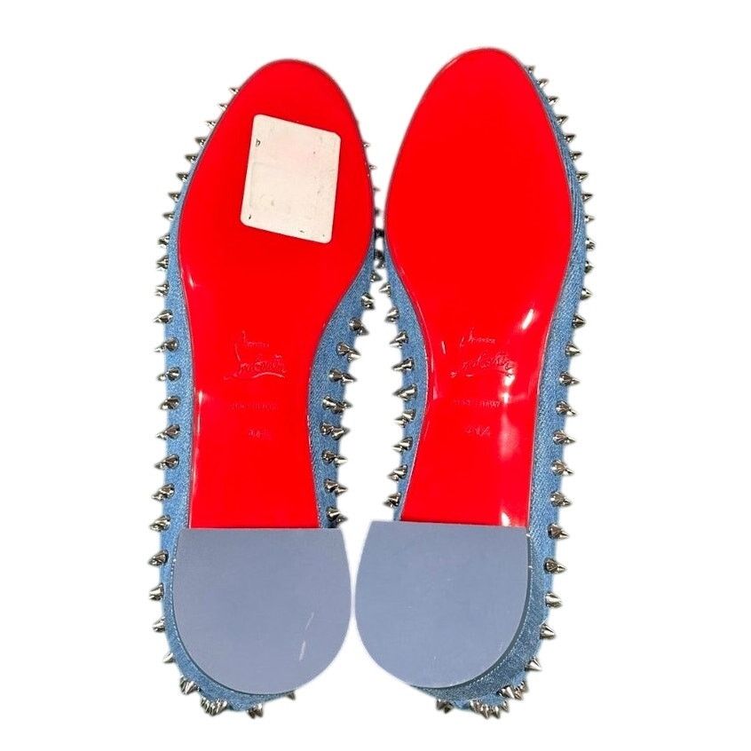 Christian Louboutin Christian Louboutin Sweetie Jane Spikes Denim Flats 40.5 NIB Size US 10.5 / IT 40.5 - 3 Thumbnail