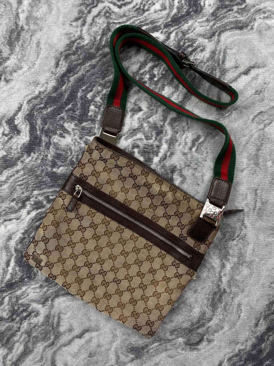 Gucci Gucci Monogram Fabric Shoulder Bag GG Men Beige Size ONE SIZE - 1 Thumbnail