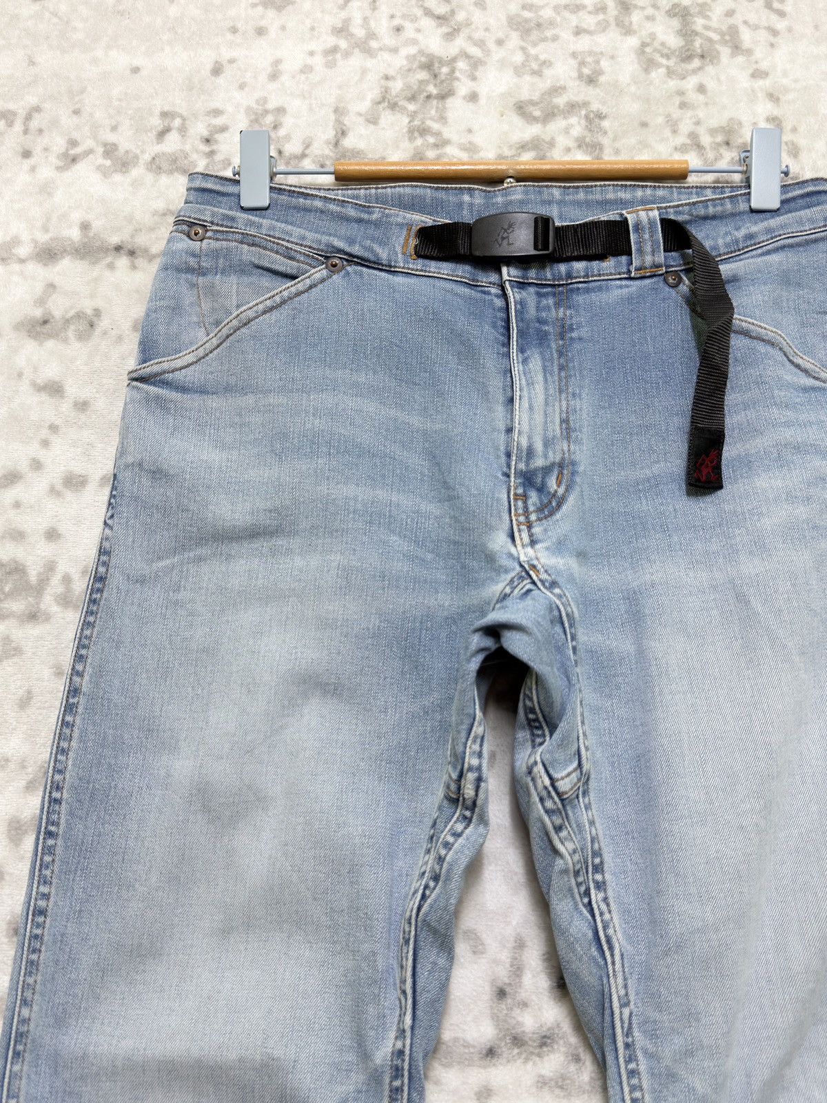 Gramicci Gramicci Slim Denim Pants Y2K Climbing Belted Faded Blue Size US 29 - 4 Thumbnail