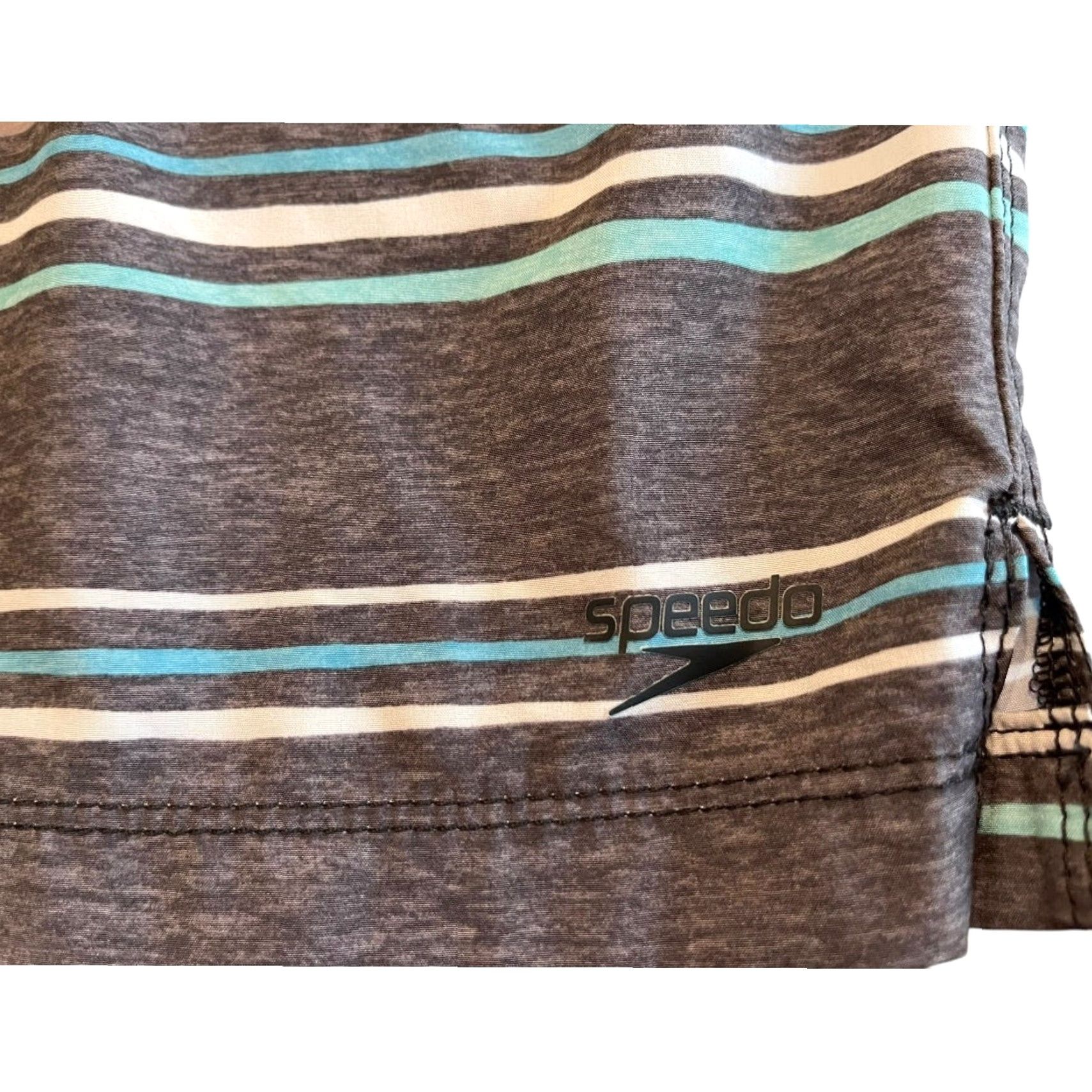 Speedo Speedo Shorts Striped Board Drawstring Gray Blue Mens Swim Large Size US 33 - 3 Thumbnail