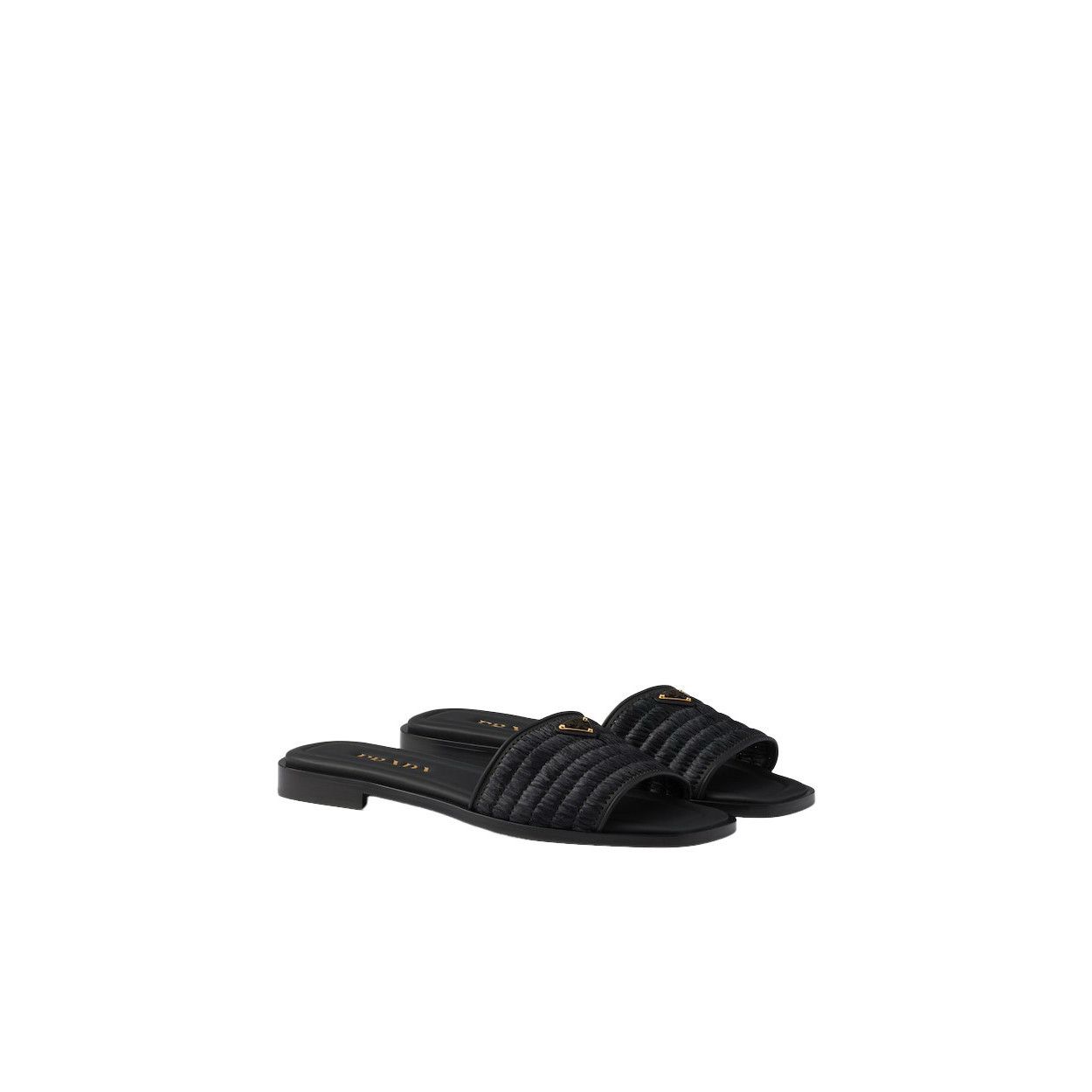 PRADA $1150 Black Crochet Slides New & Authentic (Women's si