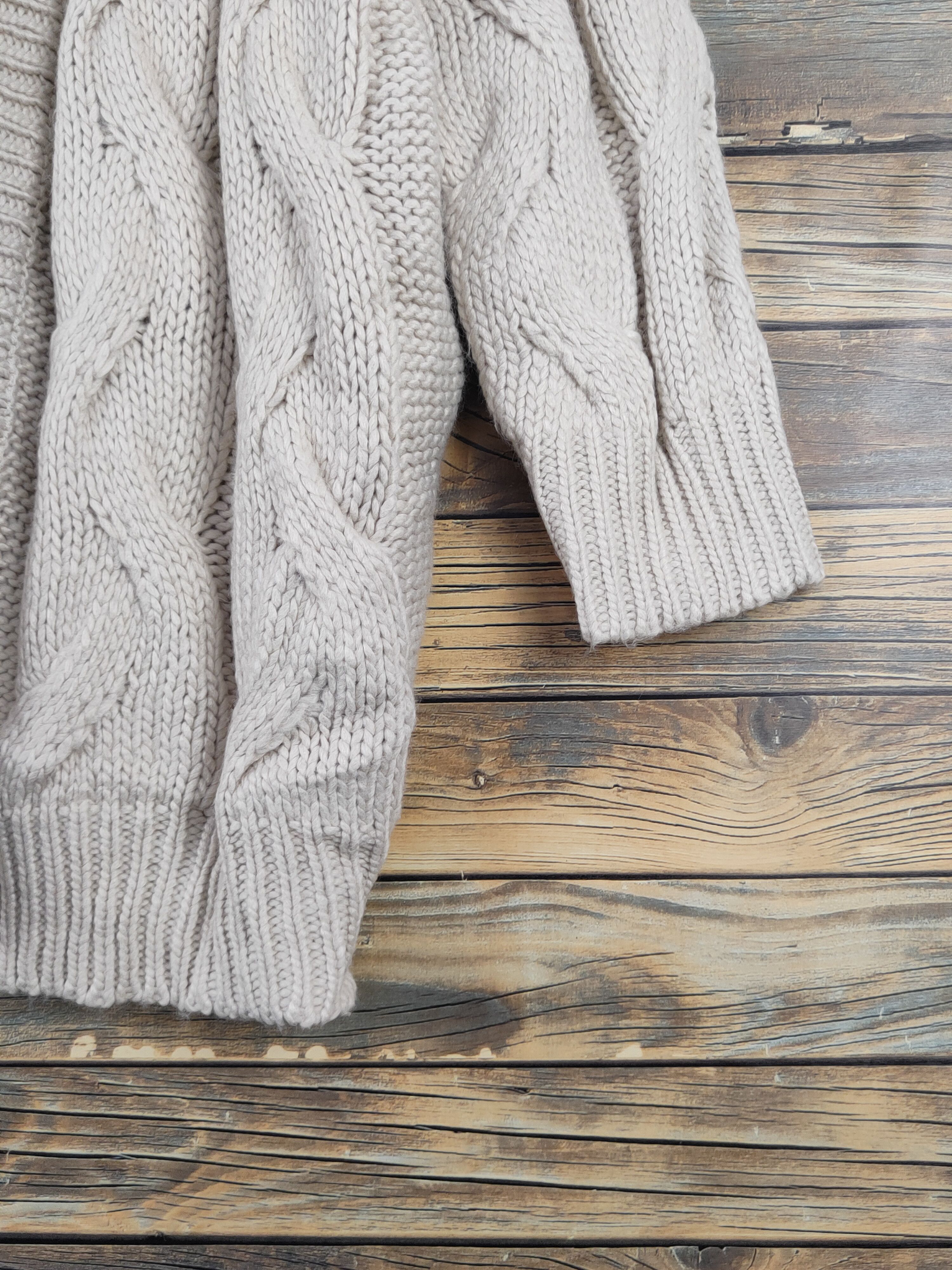 Aran Isles Knitwear GU Beige japan streetwear cable Knitwear Cardigan #W1810 Size US XL / EU 56 / 4 - 6 Thumbnail