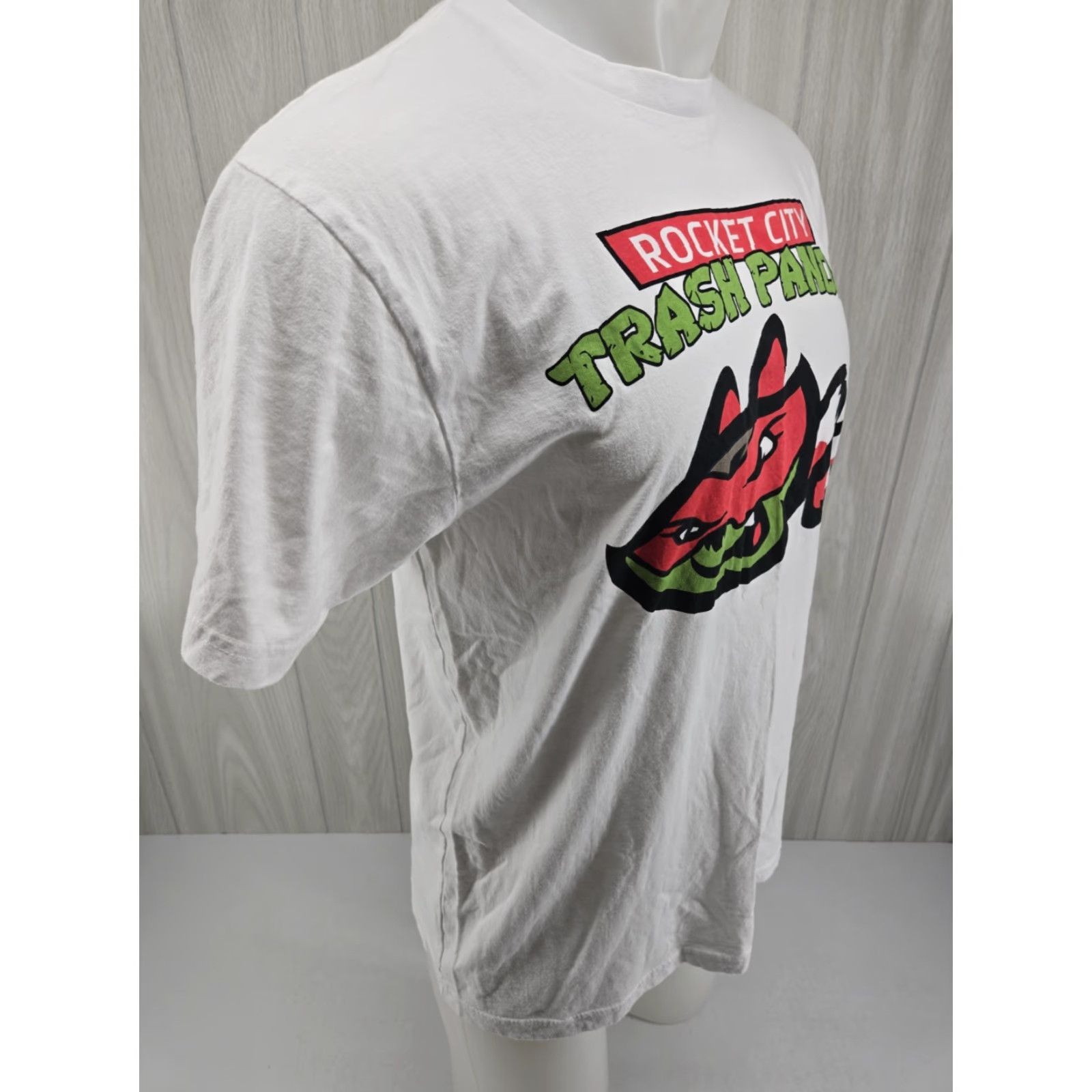 Vintage VINTAGE Rocket City Trash Pandas Baseball Shirt Men's Top Size Large White Shirt Mens Size US L / EU 52-54 / 3 - 7 Thumbnail