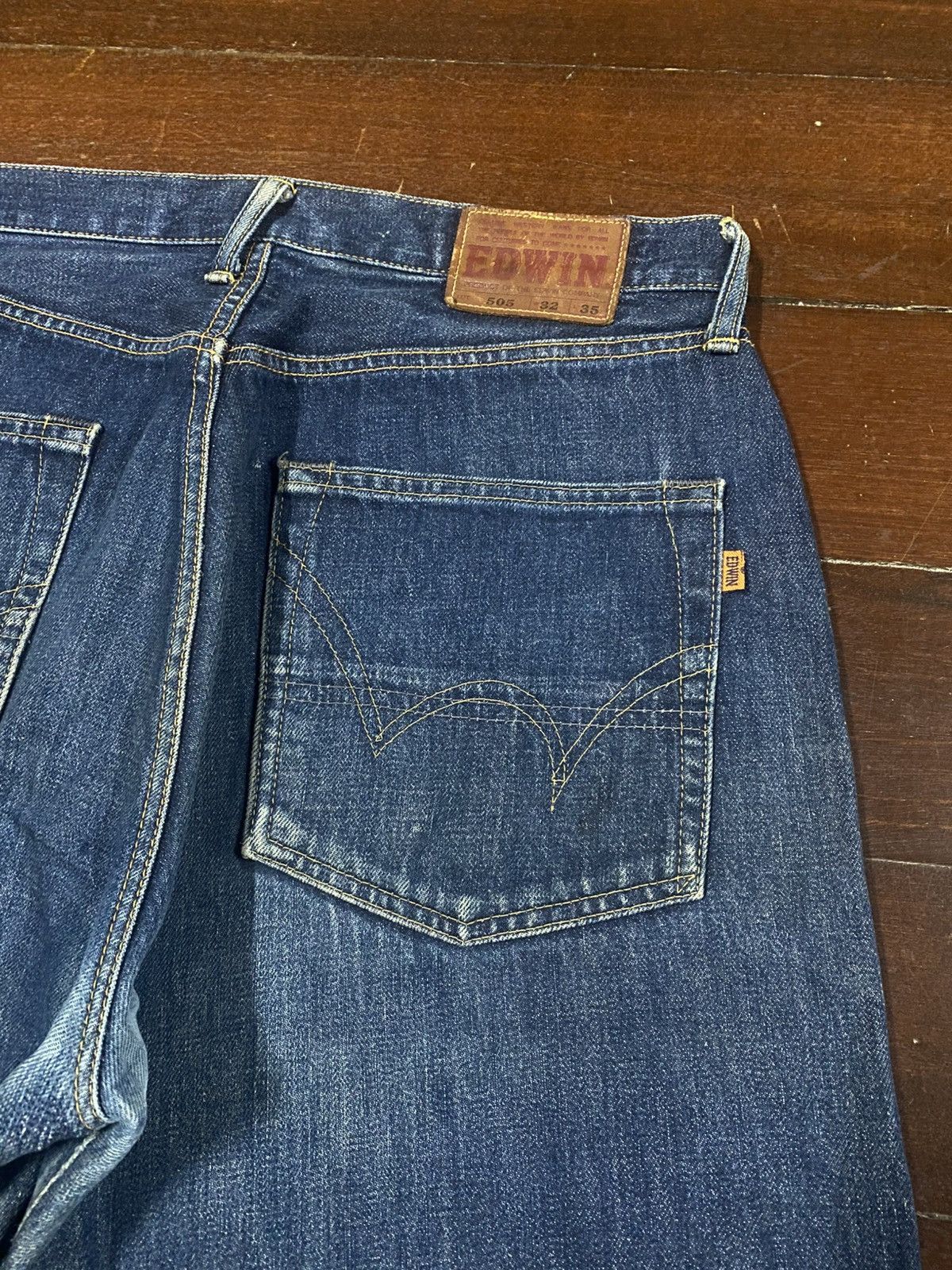 Edwin Vintage 90s Edwin 505 Selvedge Straight Jeans rusty mud wash Size US 35 - 13 Thumbnail
