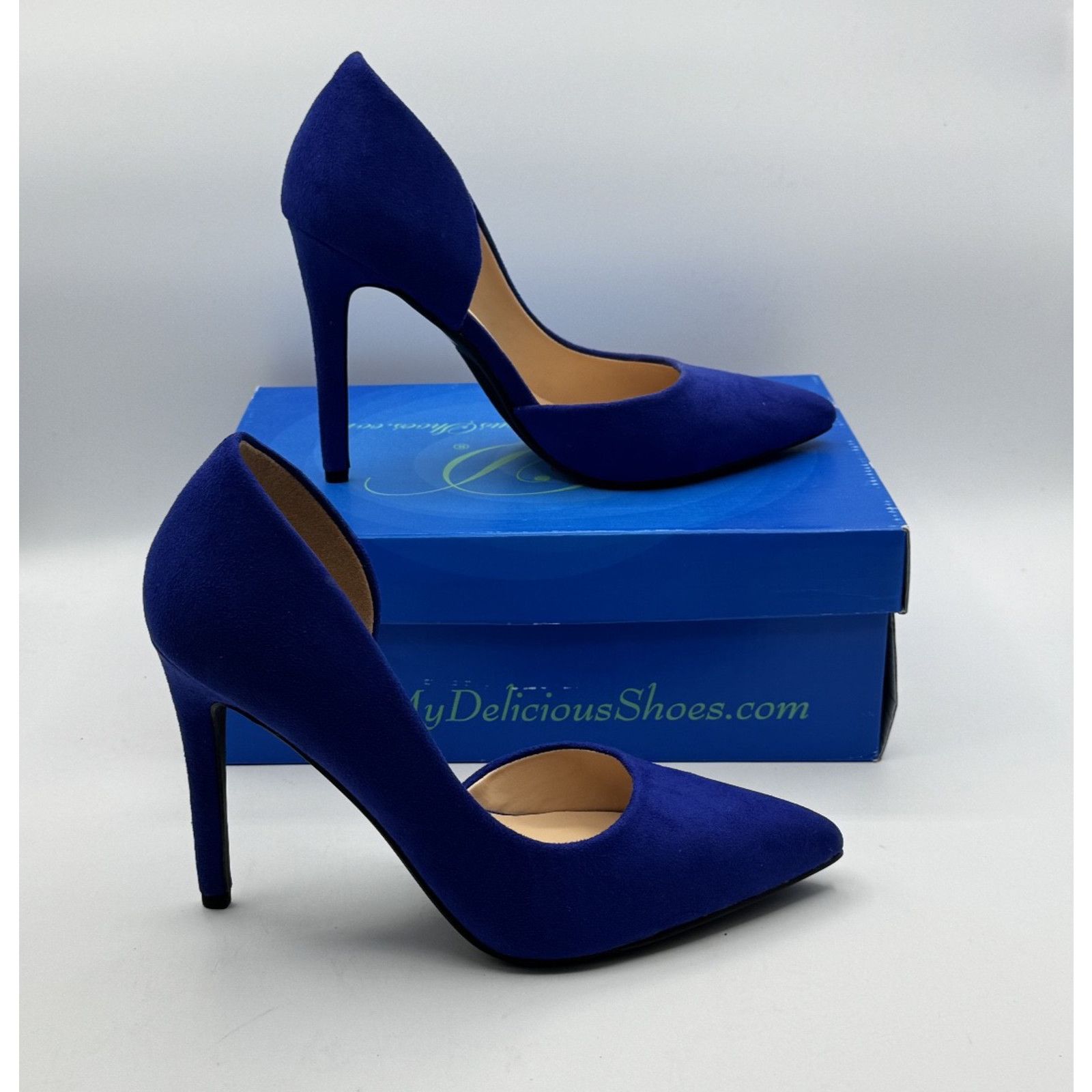 Other My Delicious Shoes Women’s Stephanie Blue Faux Suede Pumps Size US 7 / IT 37 - 1 Thumbnail